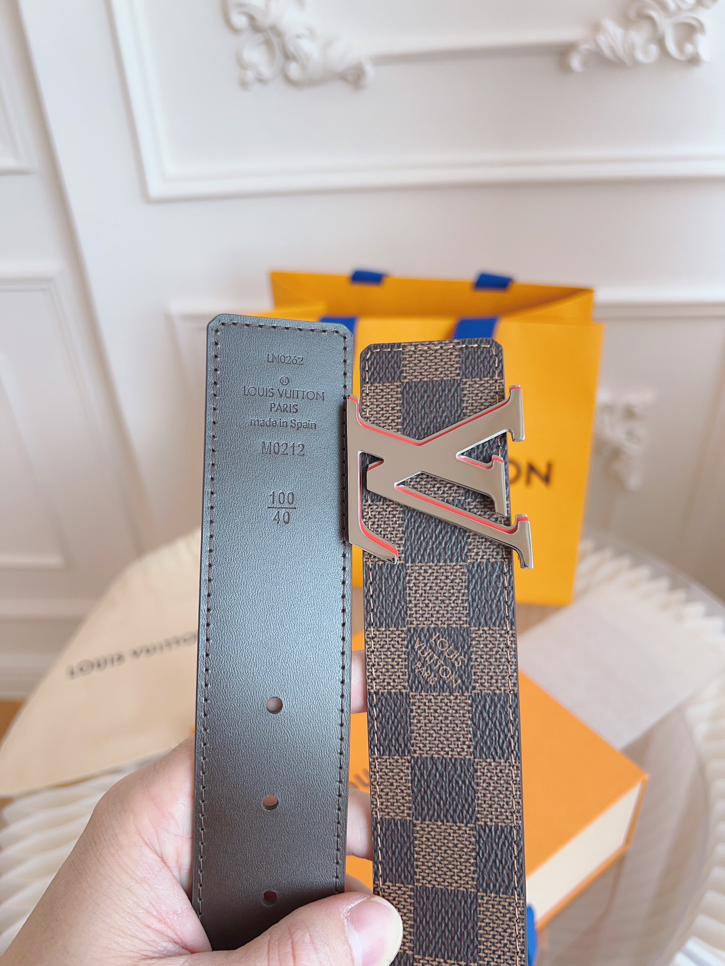 Louis Vuitton Basic Belt Top Grain Leather Coffee M-l