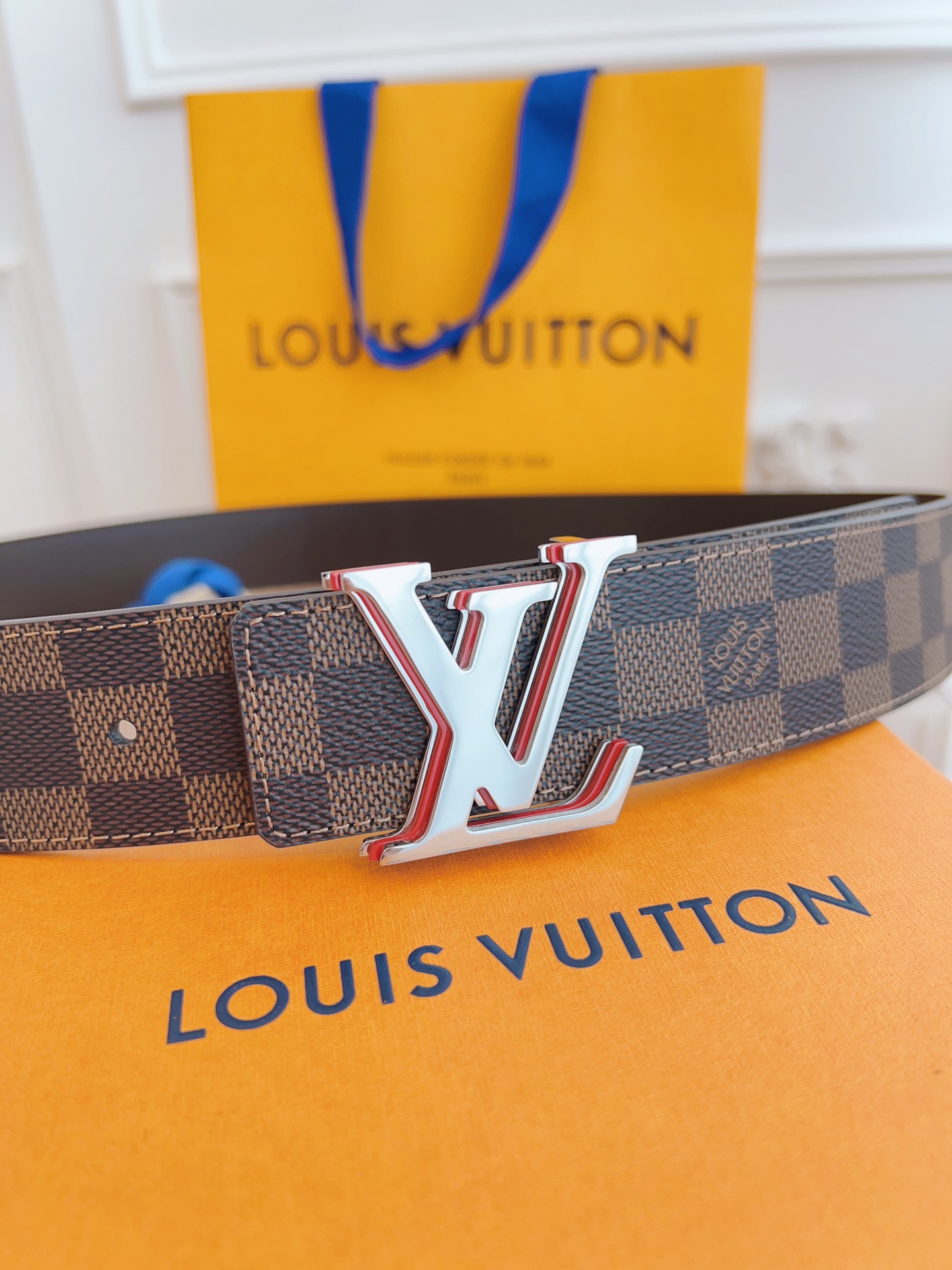 Louis Vuitton Basic Belt Top Grain Leather Coffee M-l
