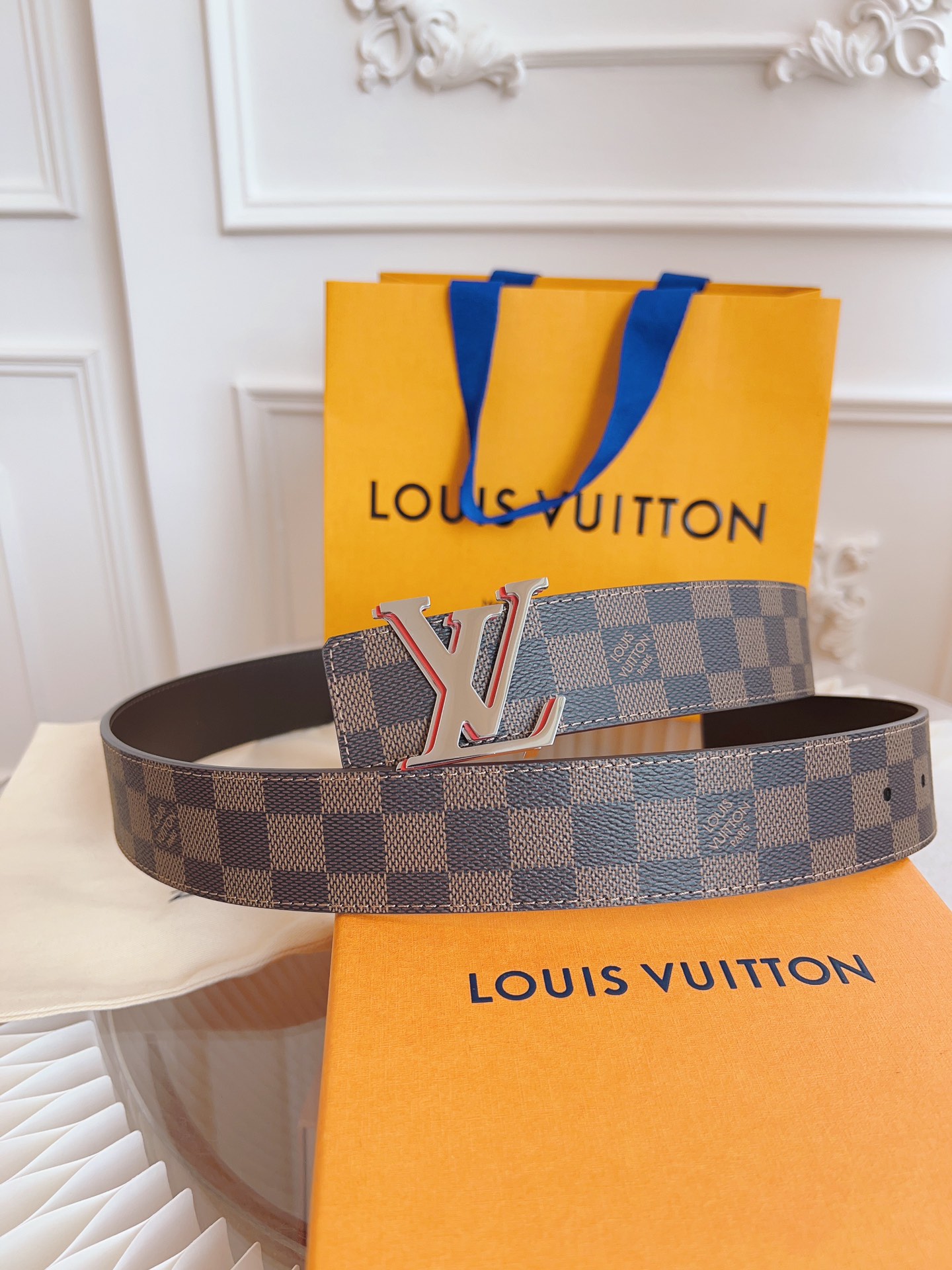 Louis Vuitton Basic Belt Top Grain Leather Coffee M-l