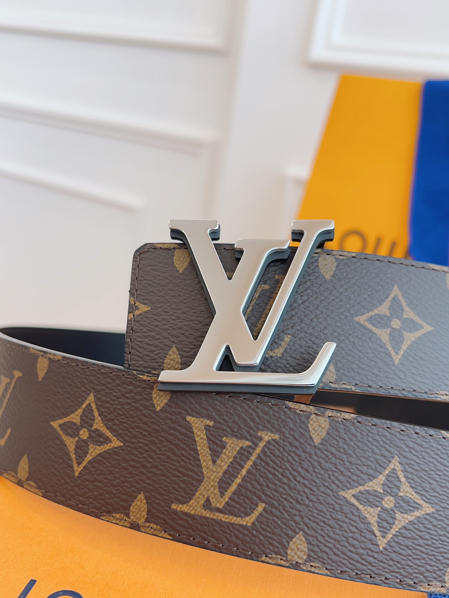 Louis Vuitton Basic Belt Cow Leather Black M-l