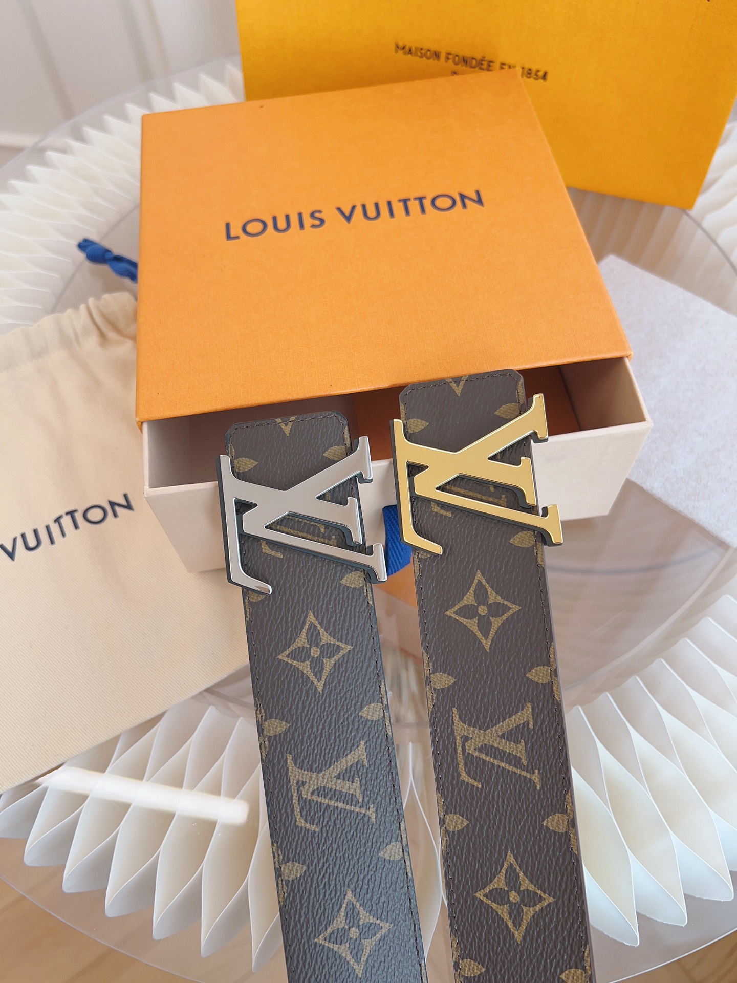 Louis Vuitton Basic Belt Cow Leather Black M-l