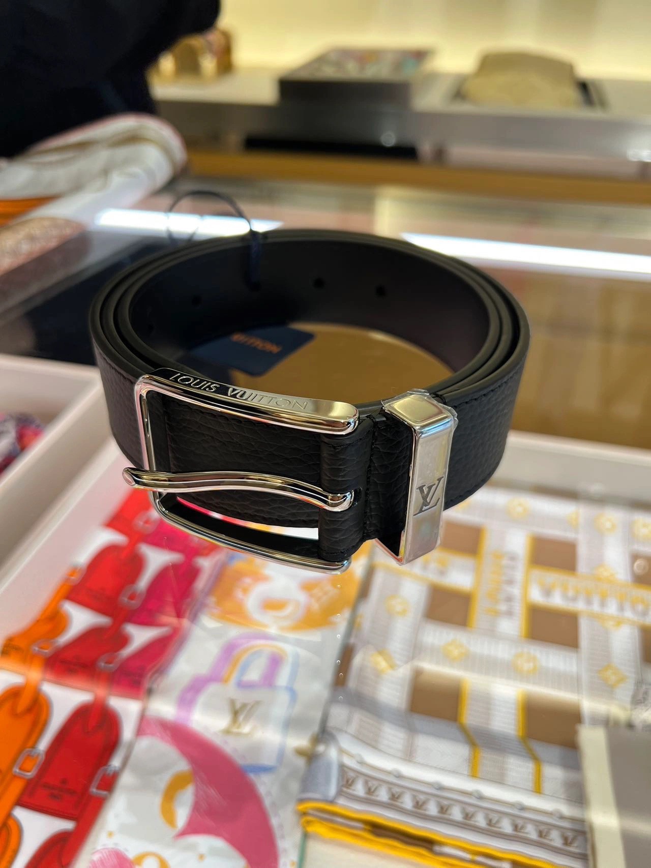 Louis Vuitton Male Leather Belt Canvas S-m-l