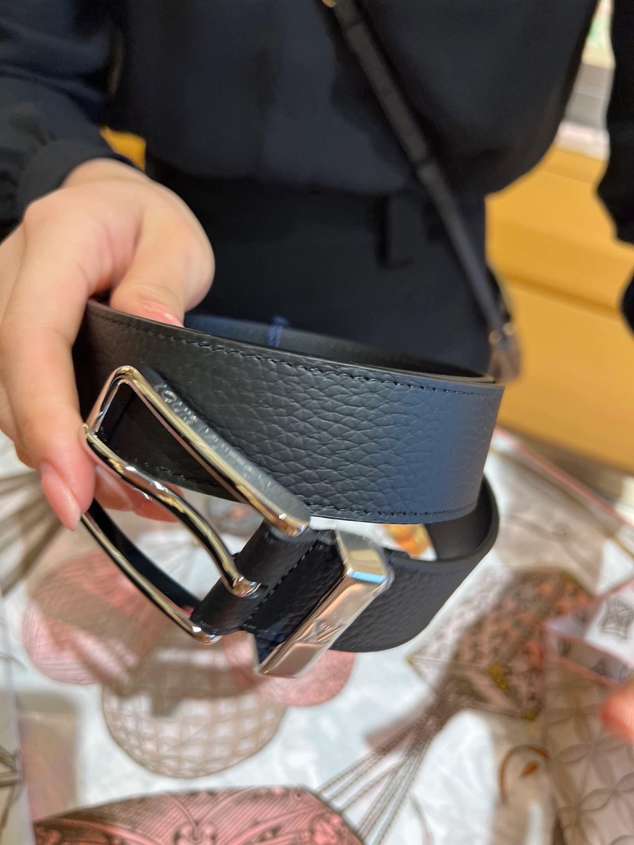 Louis Vuitton Male Leather Belt Canvas S-m-l