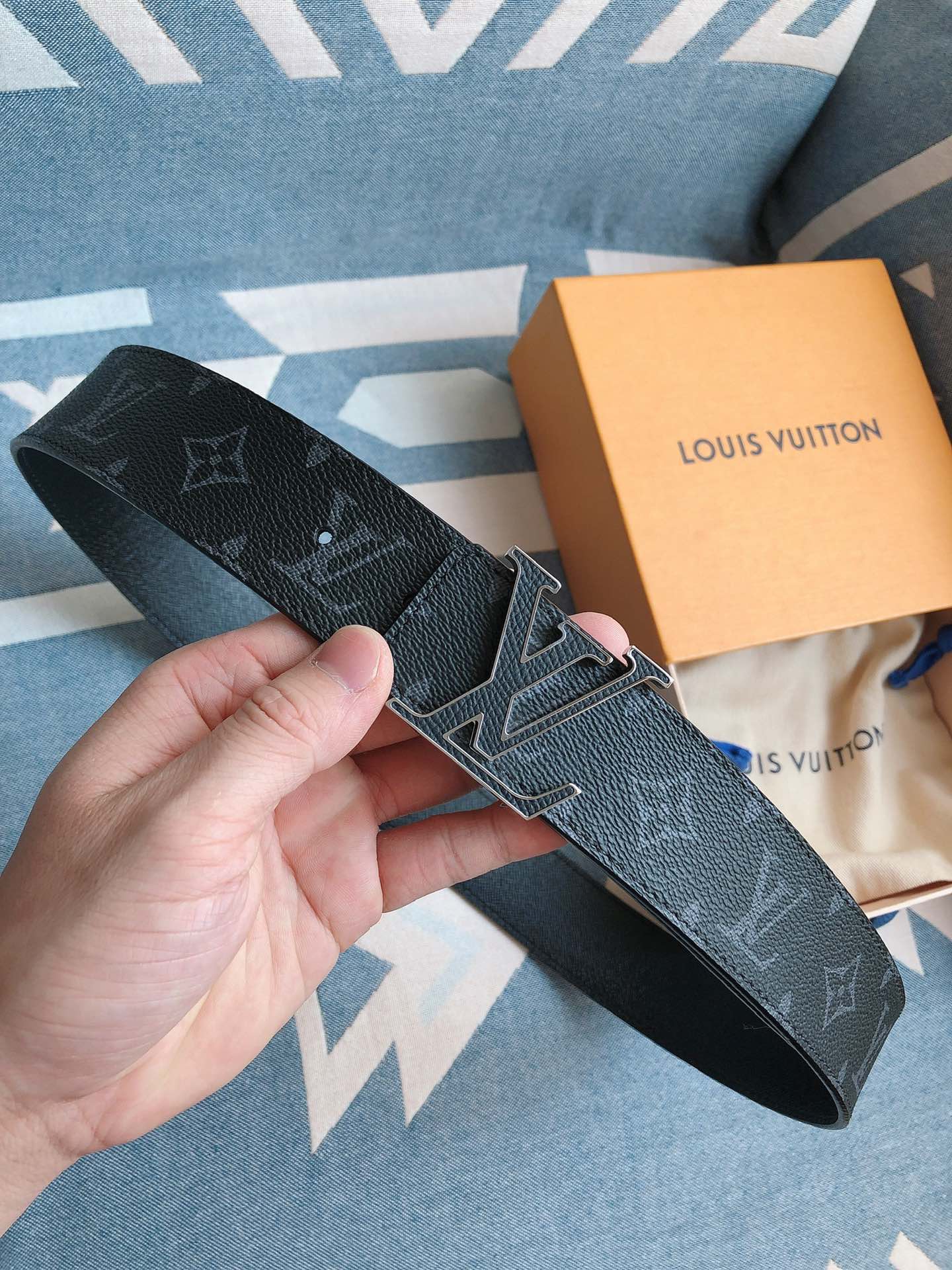 Louis Vuitton Male Leather Belt Cow Leather S-m-l