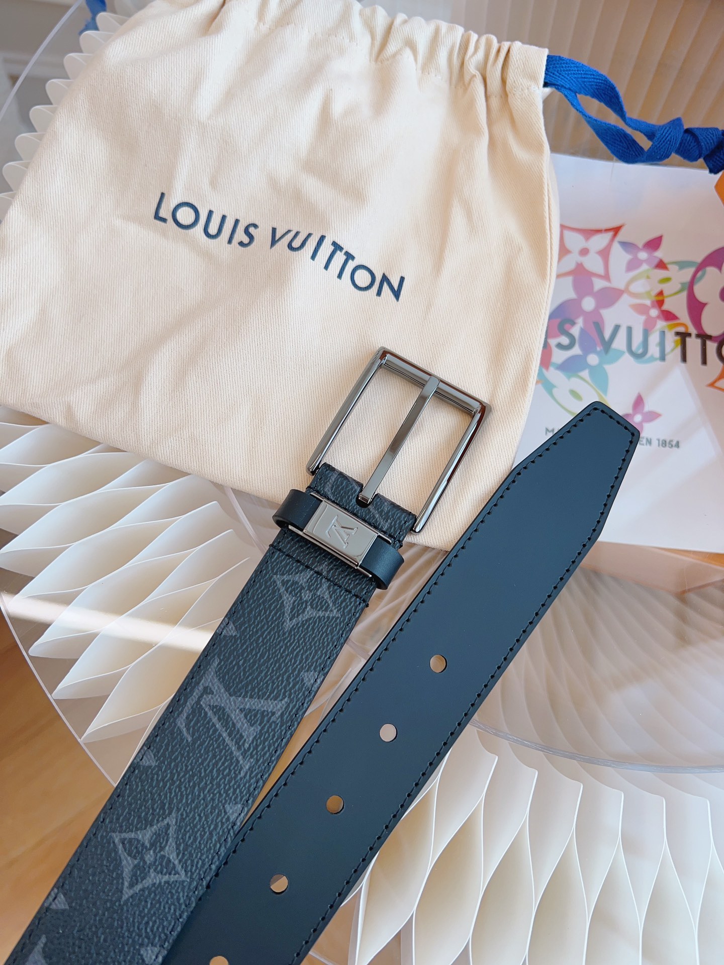 Louis Vuitton Male Leather Belt Top Grain Leather 13514-m-l