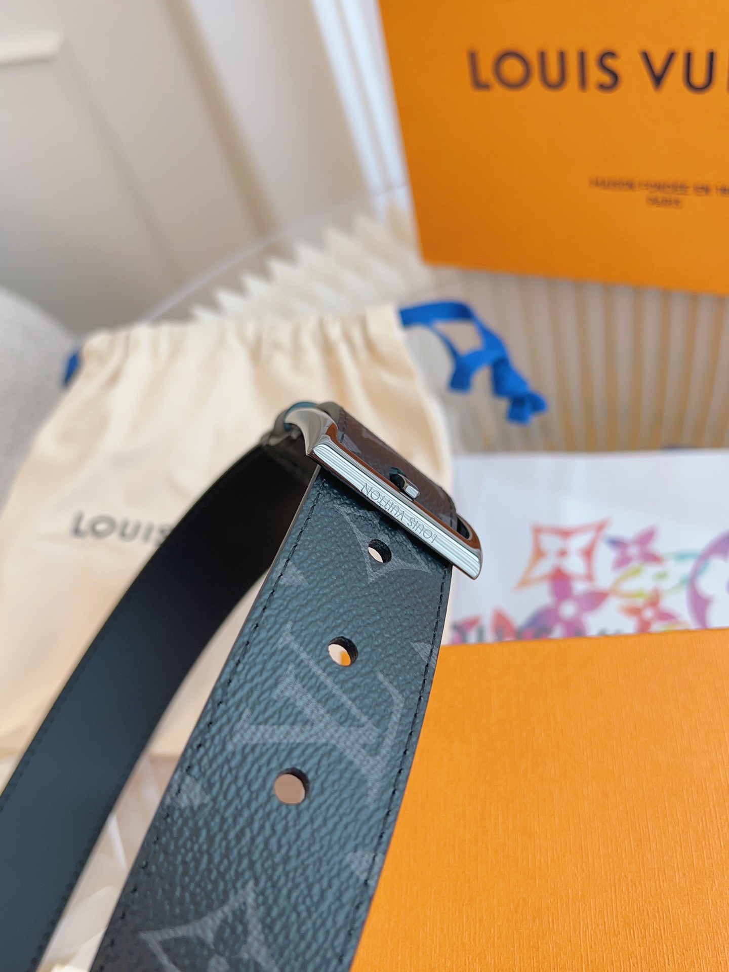 Louis Vuitton Male Leather Belt Top Grain Leather 13514-m-l