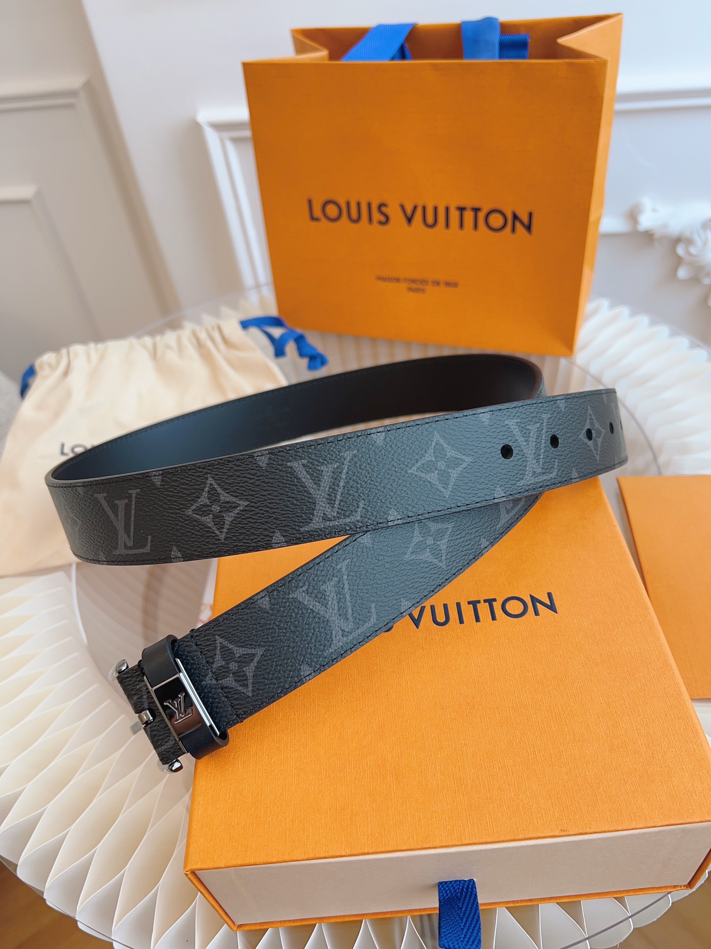 Louis Vuitton Male Leather Belt Top Grain Leather 13514-m-l