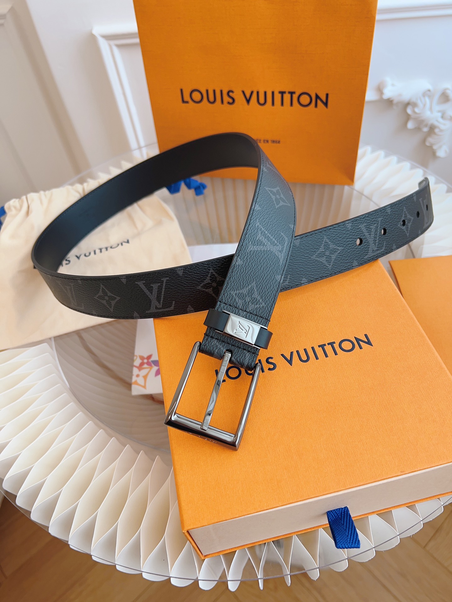 Louis Vuitton Male Leather Belt Top Grain Leather 13514-m-l
