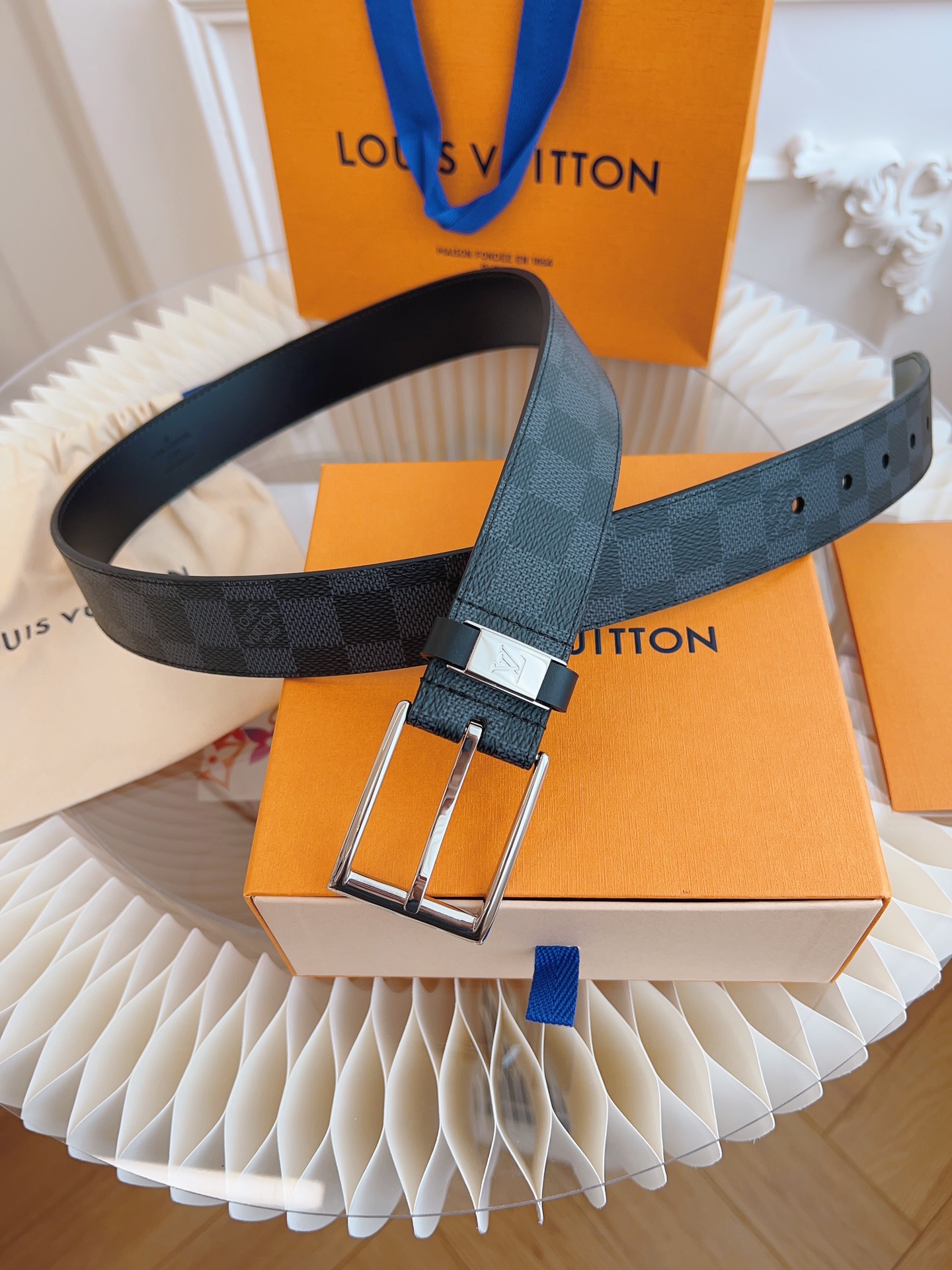 Louis Vuitton Male Leather Belt Top Grain Leather 13514-m-l