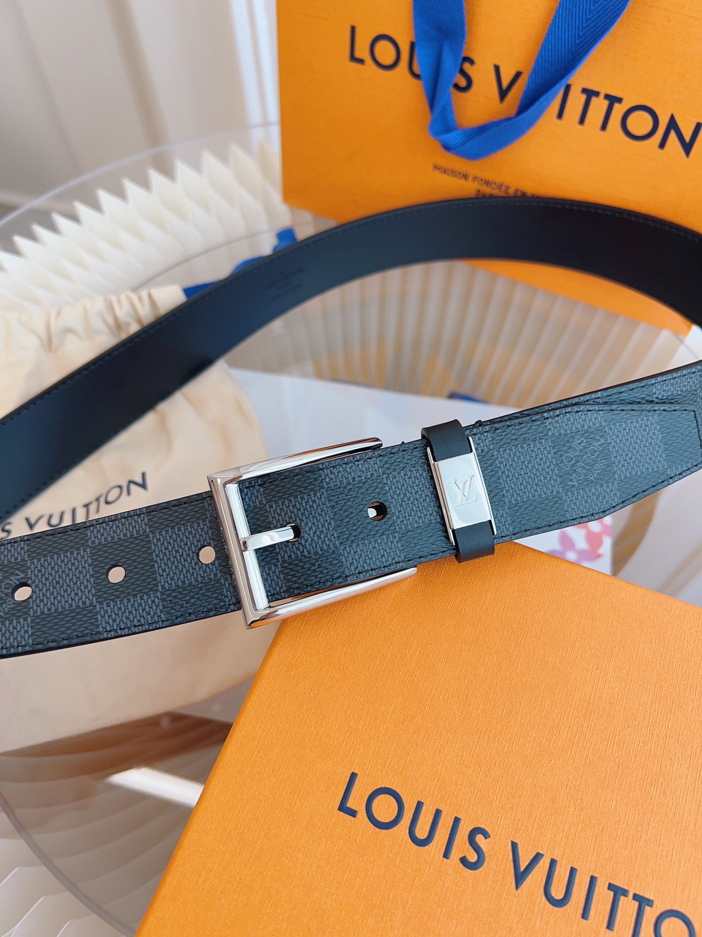 Louis Vuitton Male Leather Belt Top Grain Leather 13514-m-l