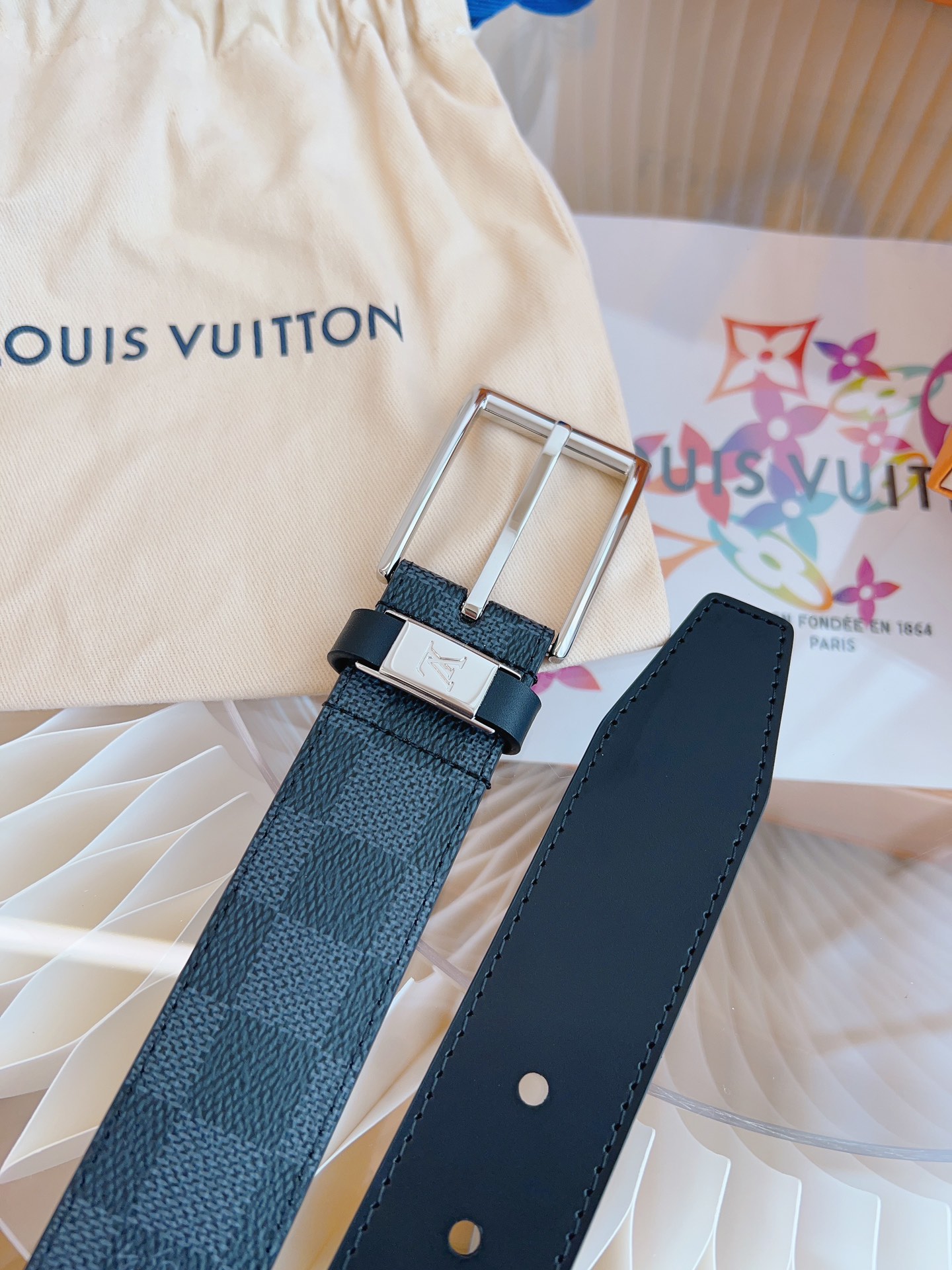 Louis Vuitton Male Leather Belt Top Grain Leather 13514-m-l