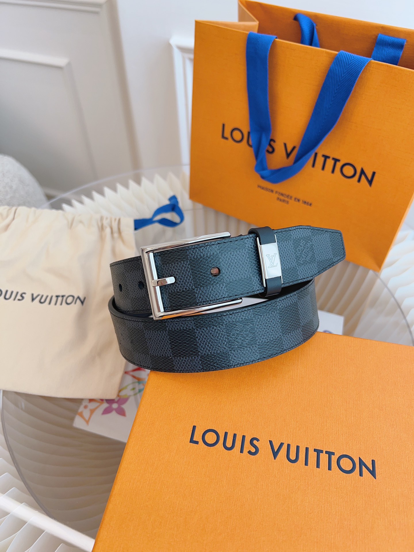 Louis Vuitton Male Leather Belt Top Grain Leather 13514-m-l