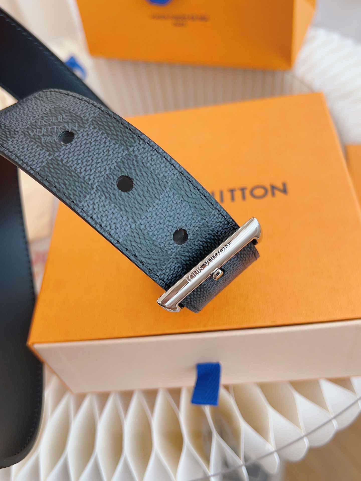 Louis Vuitton Male Leather Belt Top Grain Leather 13514-m-l