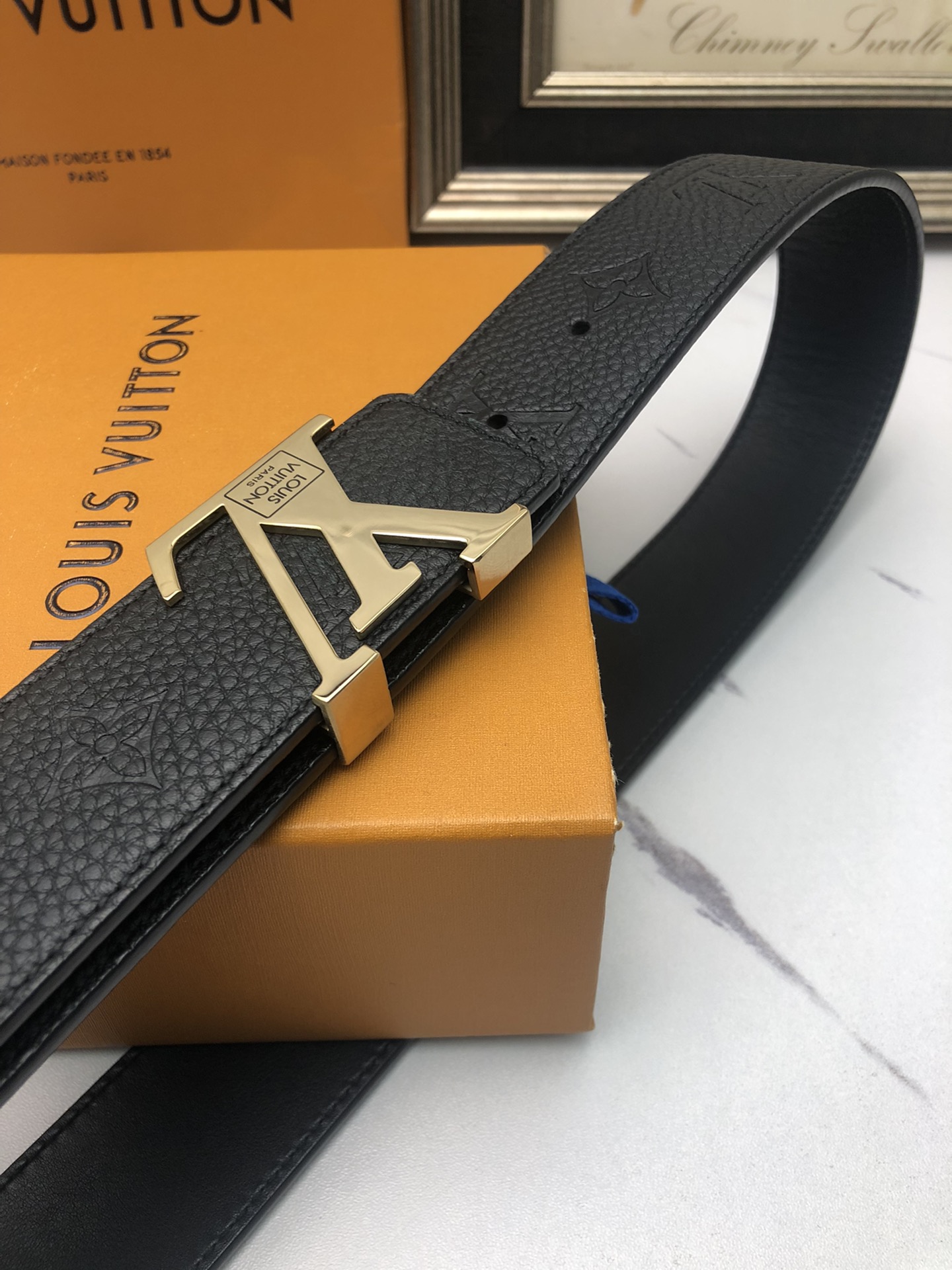 Louis Vuitton Leather Belt Top Grain Leather L