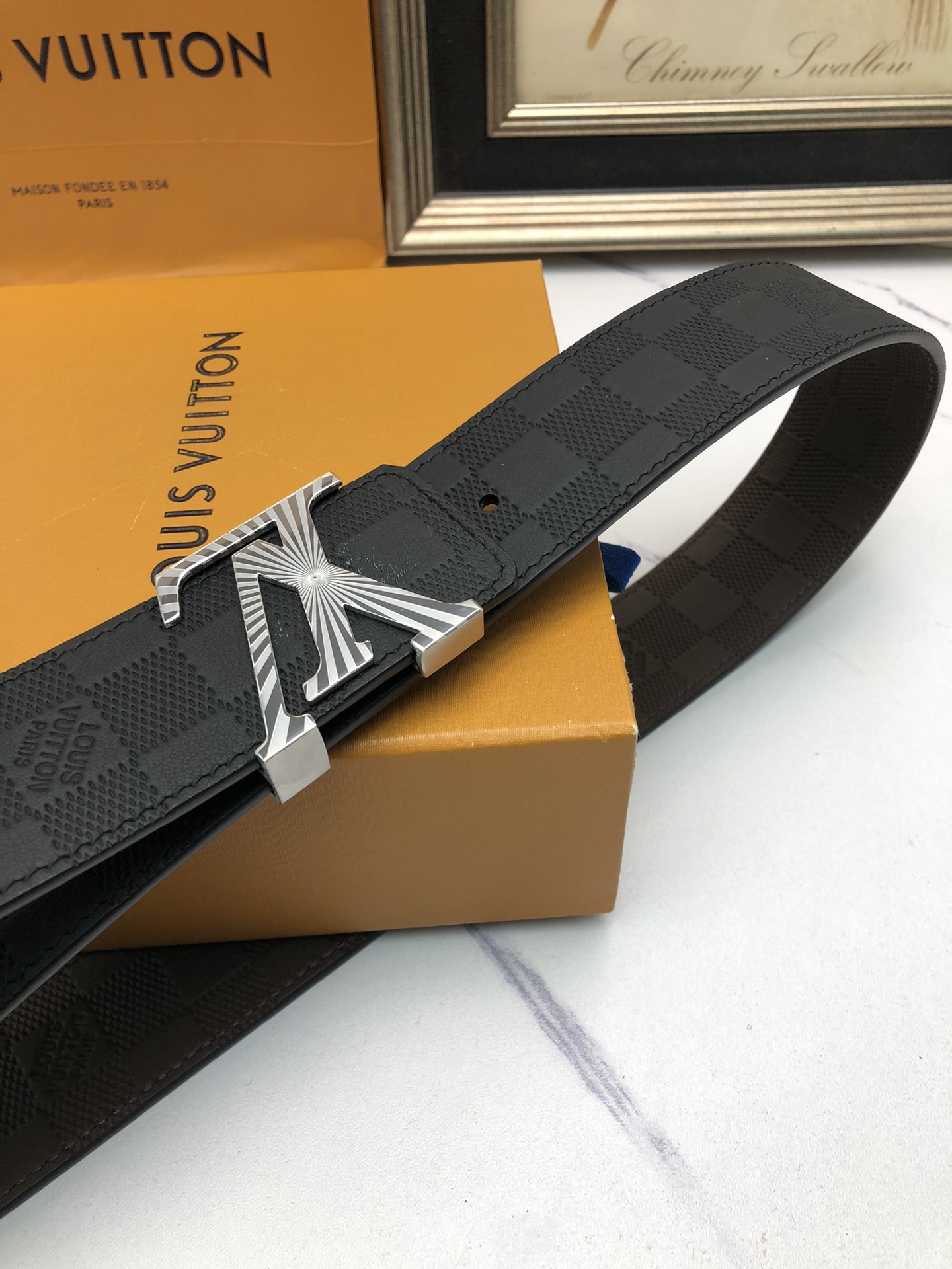Louis Vuitton Basic Belt Top Grain Leather Black L