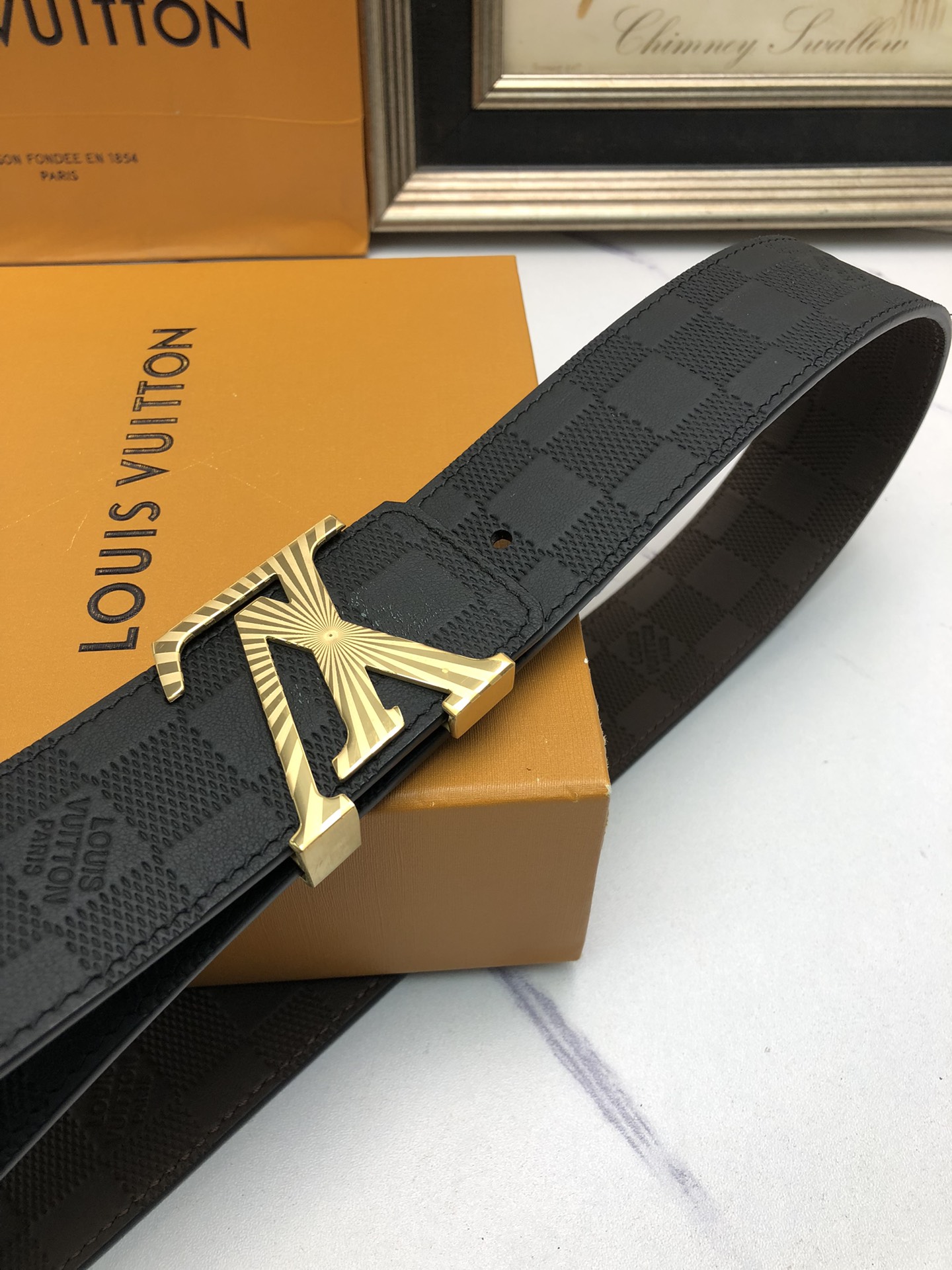 Louis Vuitton Basic Belt Top Grain Leather Black L