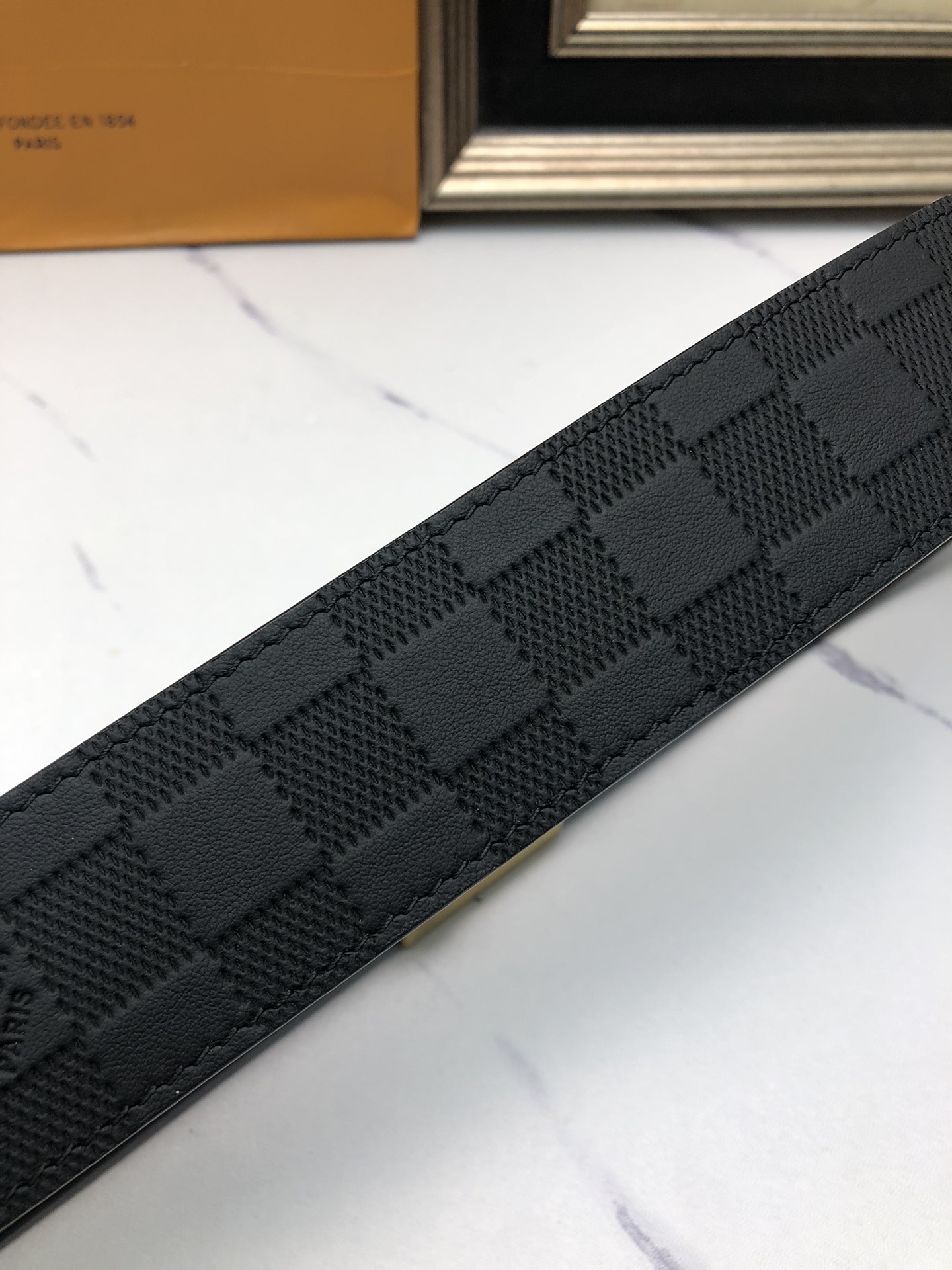 Louis Vuitton Basic Belt Top Grain Leather Black L