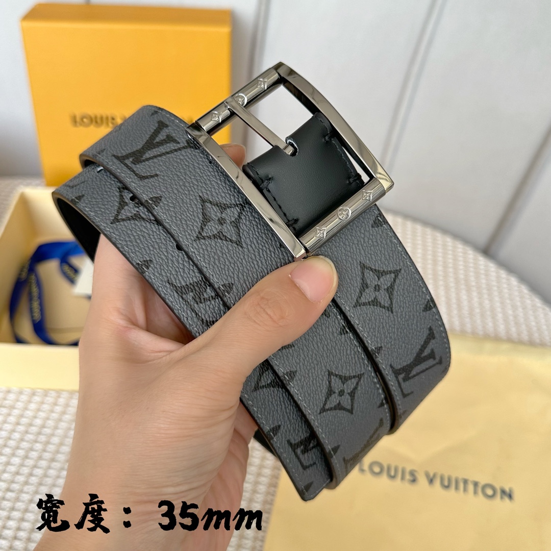 Louis Vuitton Male Basic Belt Cow Leather S-m-l