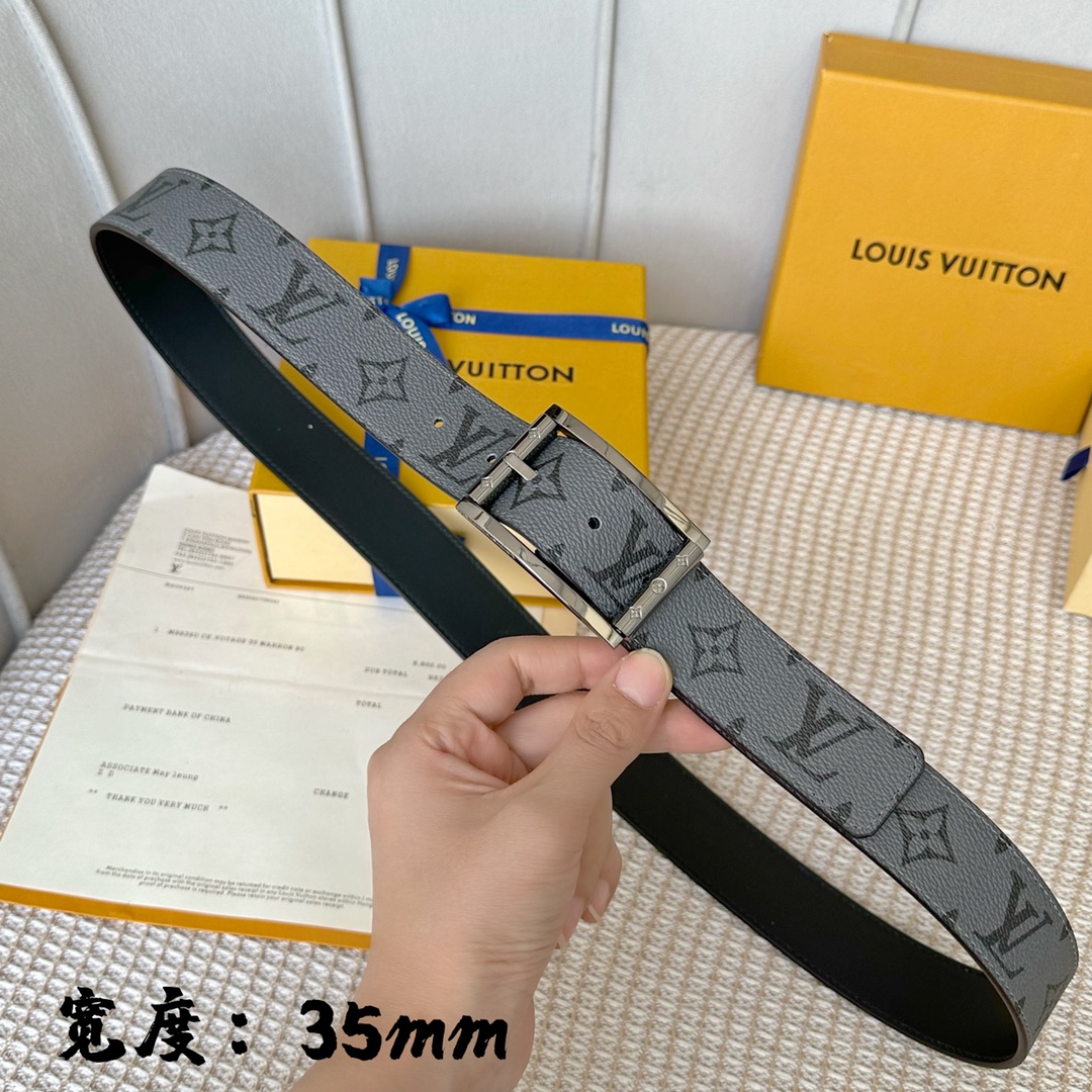 Louis Vuitton Male Basic Belt Cow Leather S-m-l