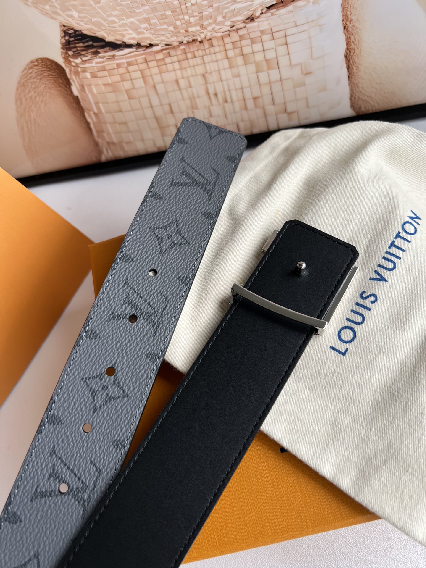 Louis Vuitton Male Basic Belt Canvas 40mm-s-m-l