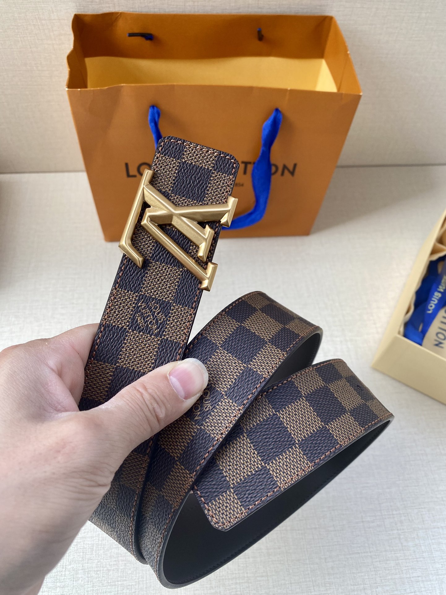 Louis Vuitton Male Basic Belt Cow Leather S-m-l