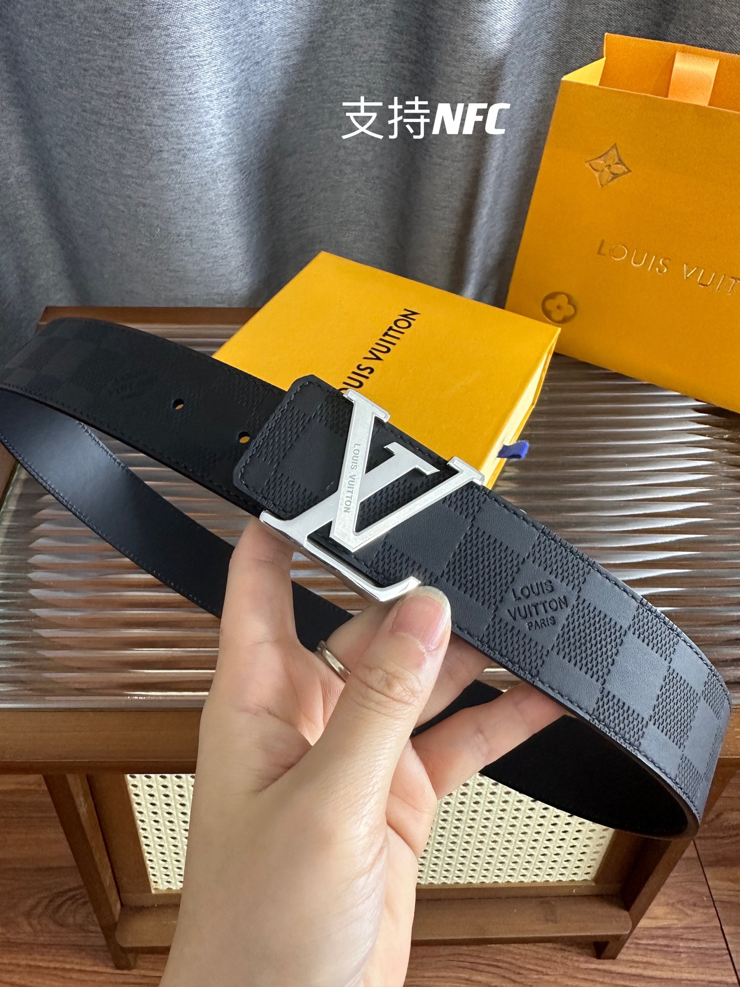 Louis Vuitton Male Leather Belt Top Grain Leather S-m-l