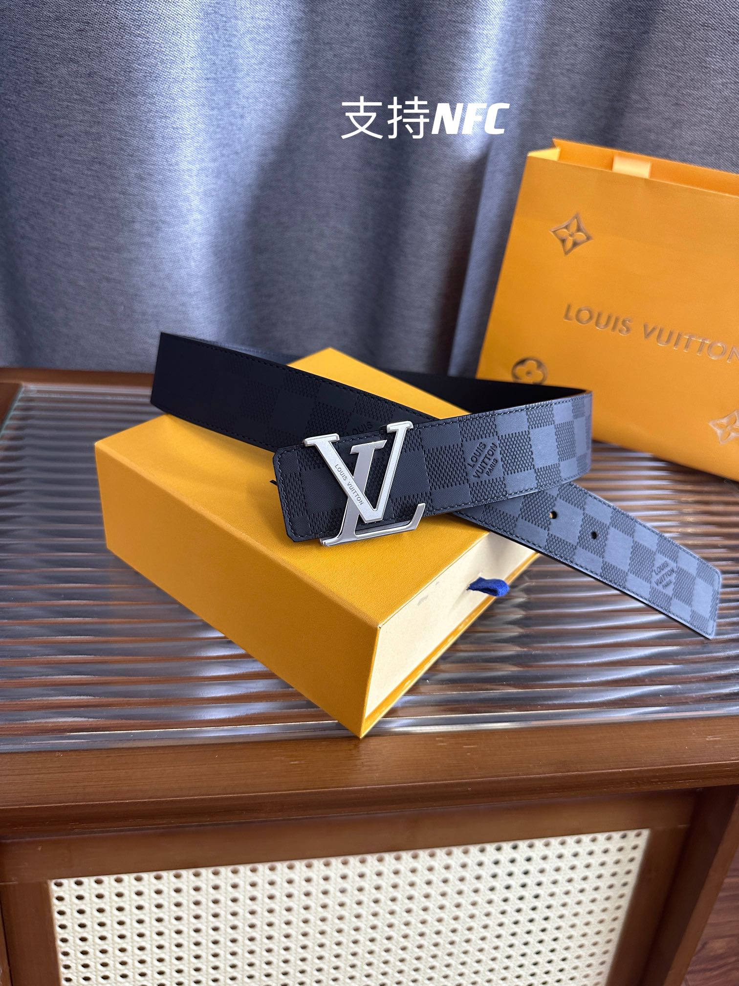 Louis Vuitton Male Leather Belt Top Grain Leather S-m-l