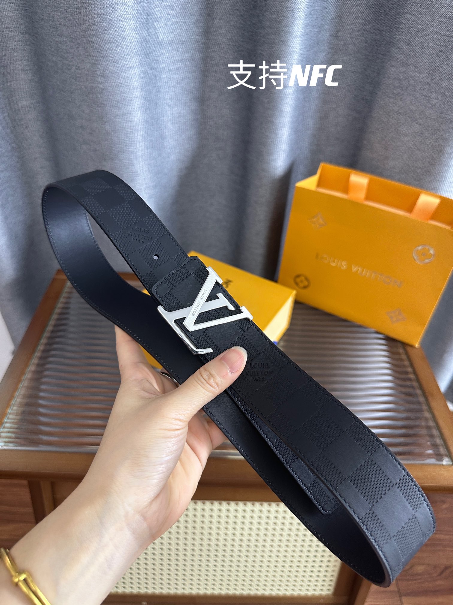 Louis Vuitton Male Leather Belt Top Grain Leather S-m-l