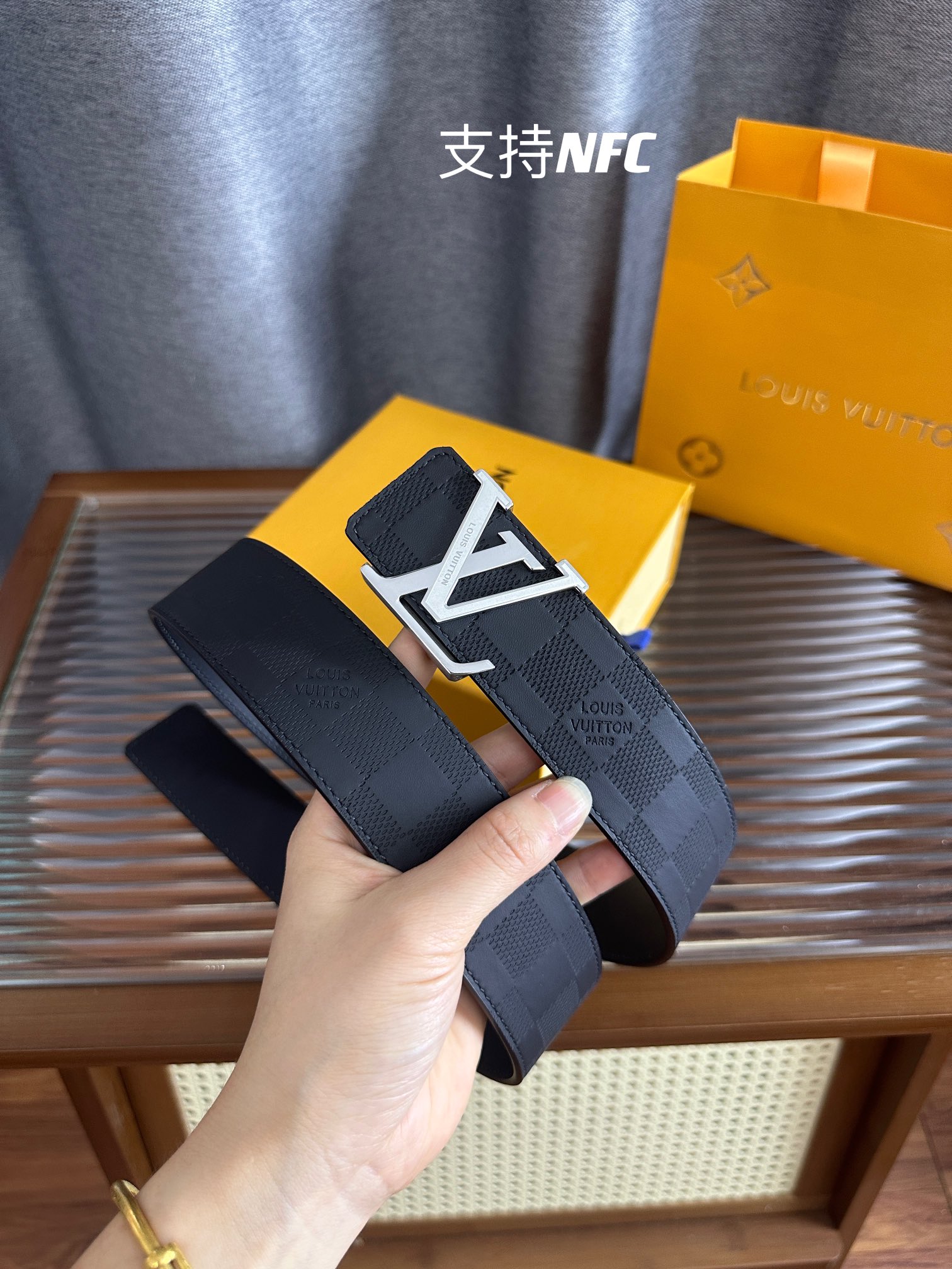 Louis Vuitton Male Leather Belt Top Grain Leather S-m-l