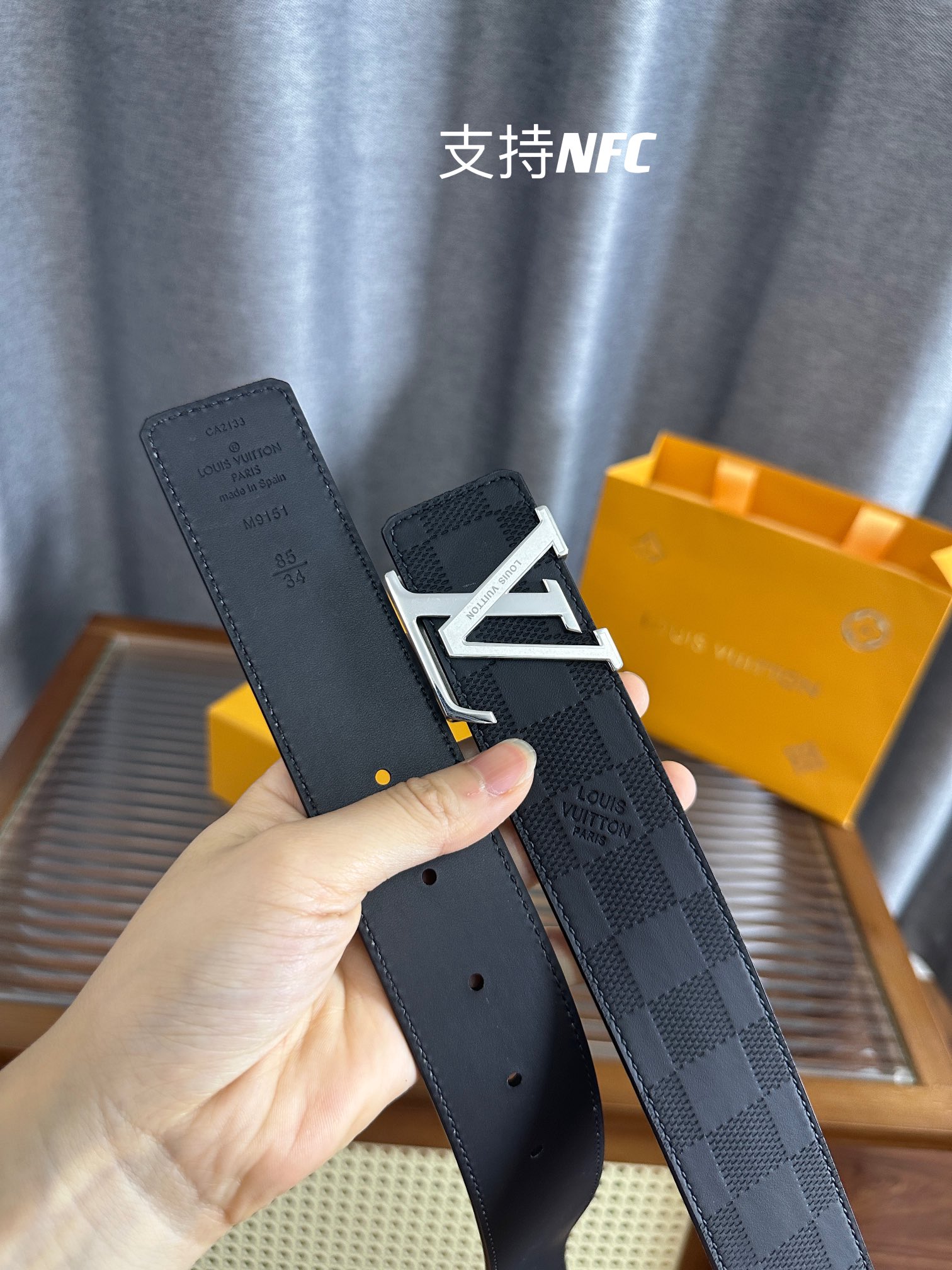 Louis Vuitton Male Leather Belt Top Grain Leather S-m-l