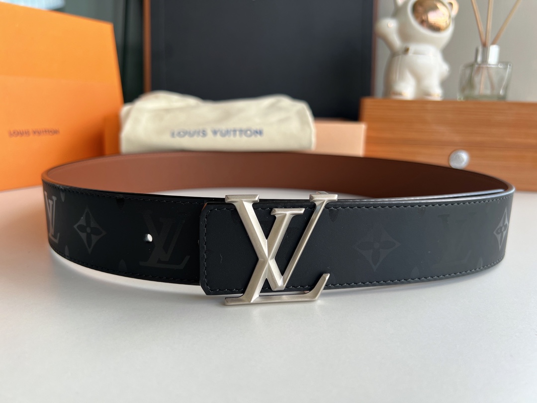Louis Vuitton Male Leather Belt Cow Leather Brown S-m-l