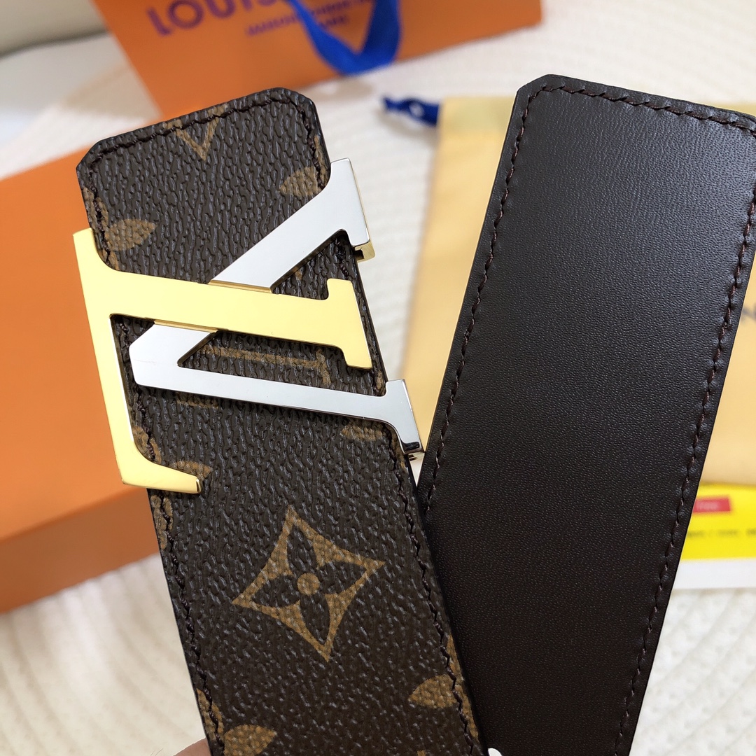 Louis Vuitton Male Basic Belt Cow Leather 39mm-l