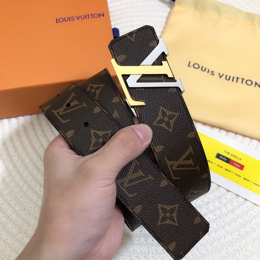 Louis Vuitton Male Basic Belt Cow Leather 39mm-l