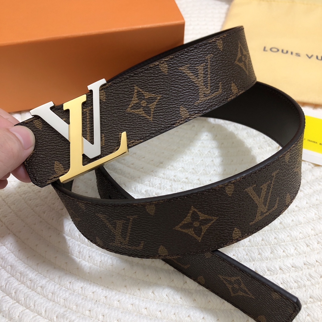 Louis Vuitton Male Basic Belt Cow Leather 39mm-l