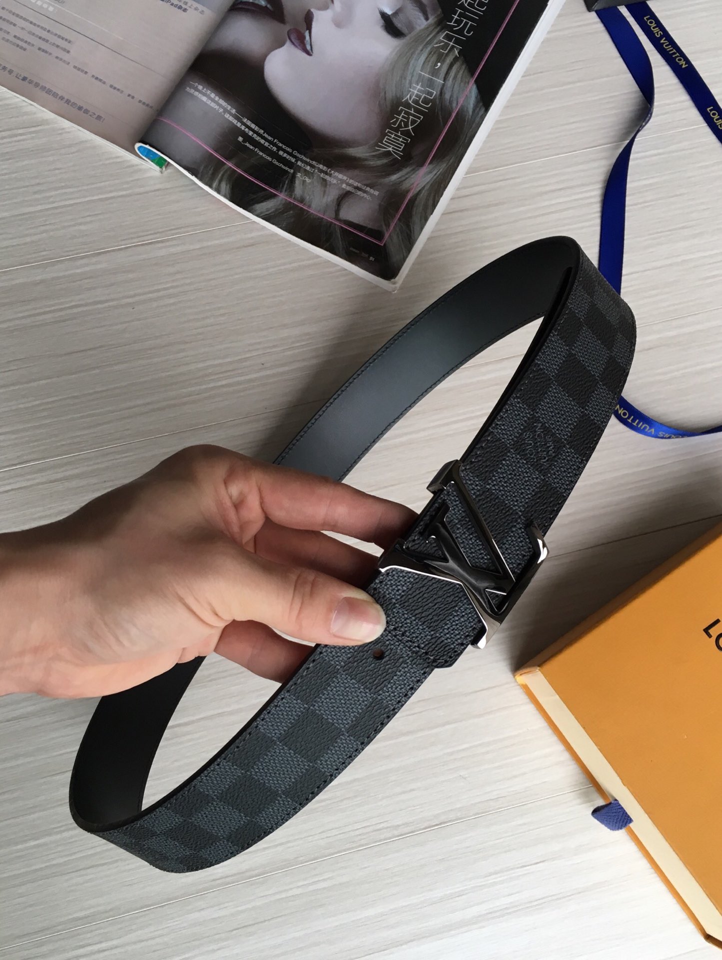 Louis Vuitton Male Basic Belt Cow Leather L