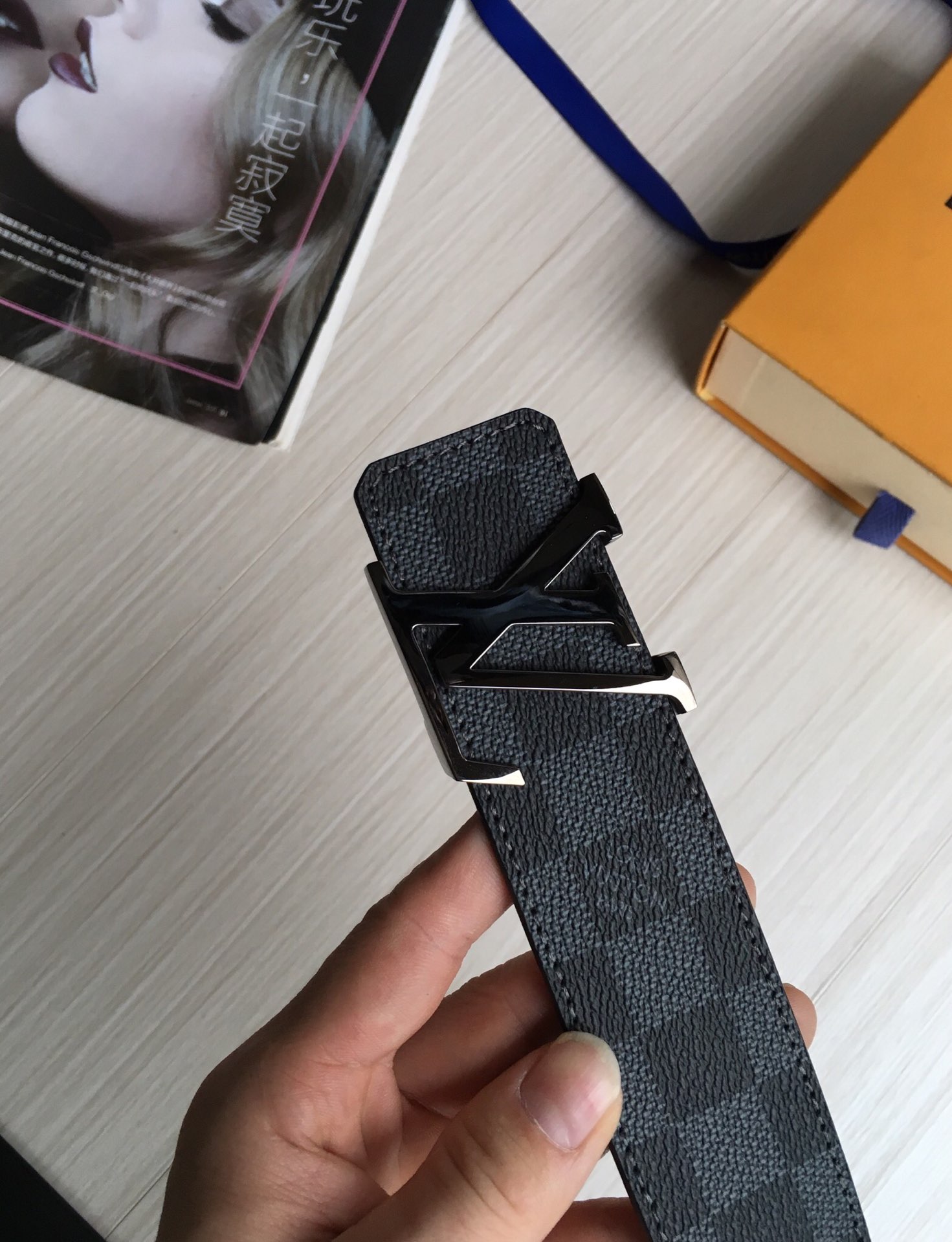Louis Vuitton Male Basic Belt Cow Leather L