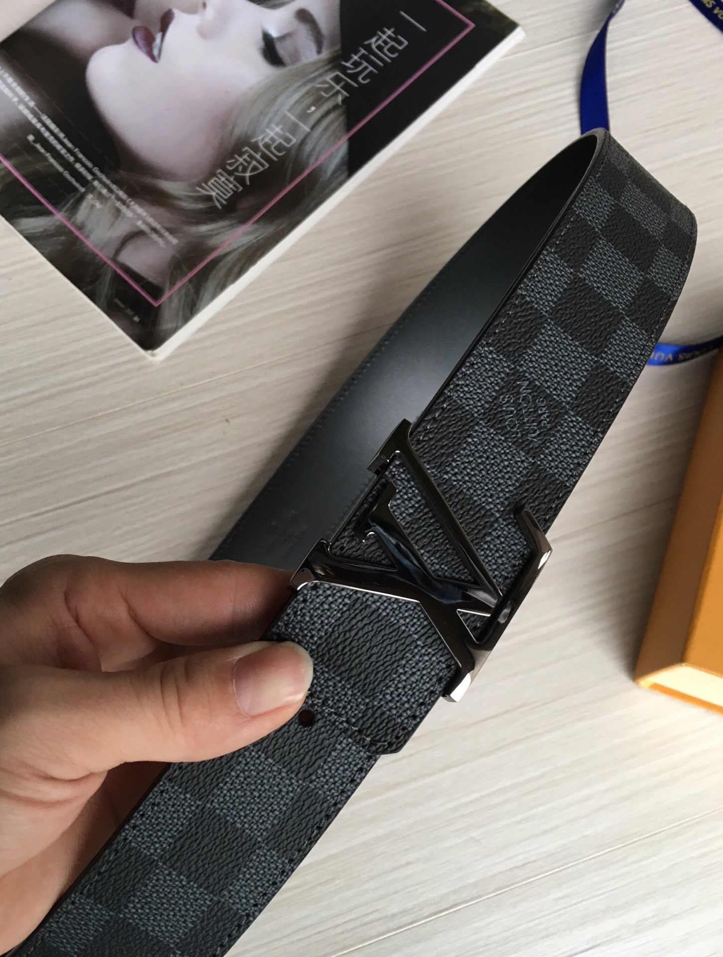 Louis Vuitton Male Basic Belt Cow Leather L