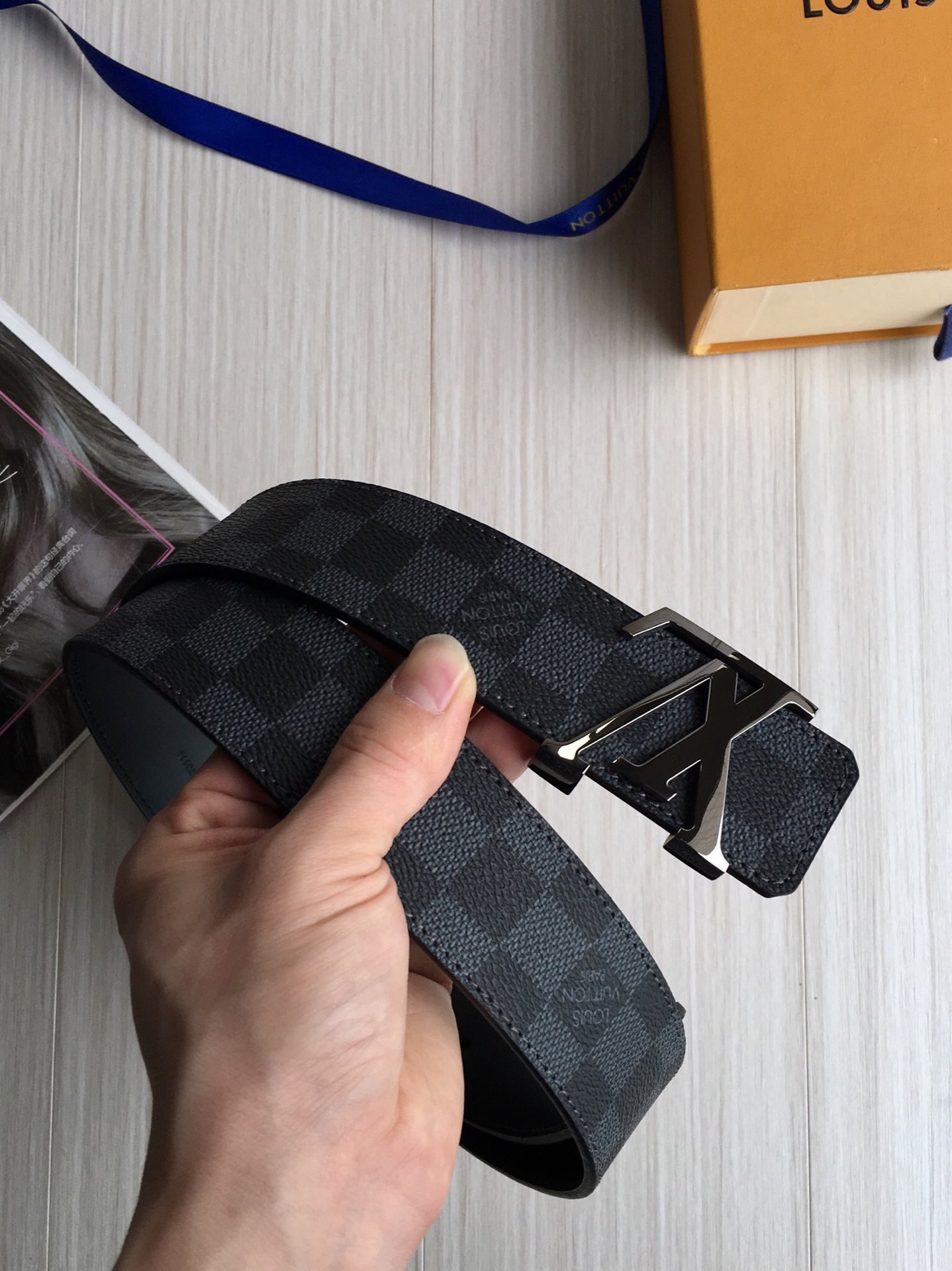 Louis Vuitton Male Basic Belt Cow Leather L