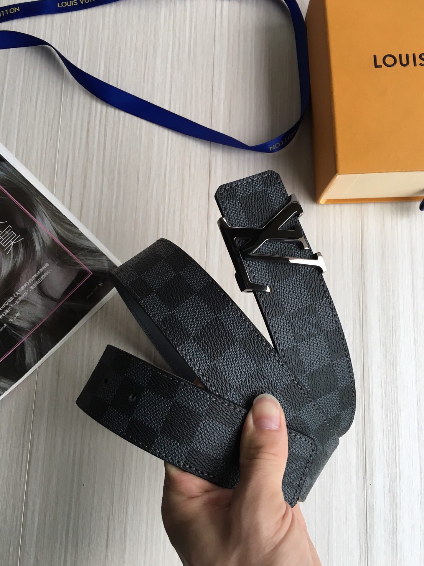 Louis Vuitton Male Basic Belt Cow Leather L