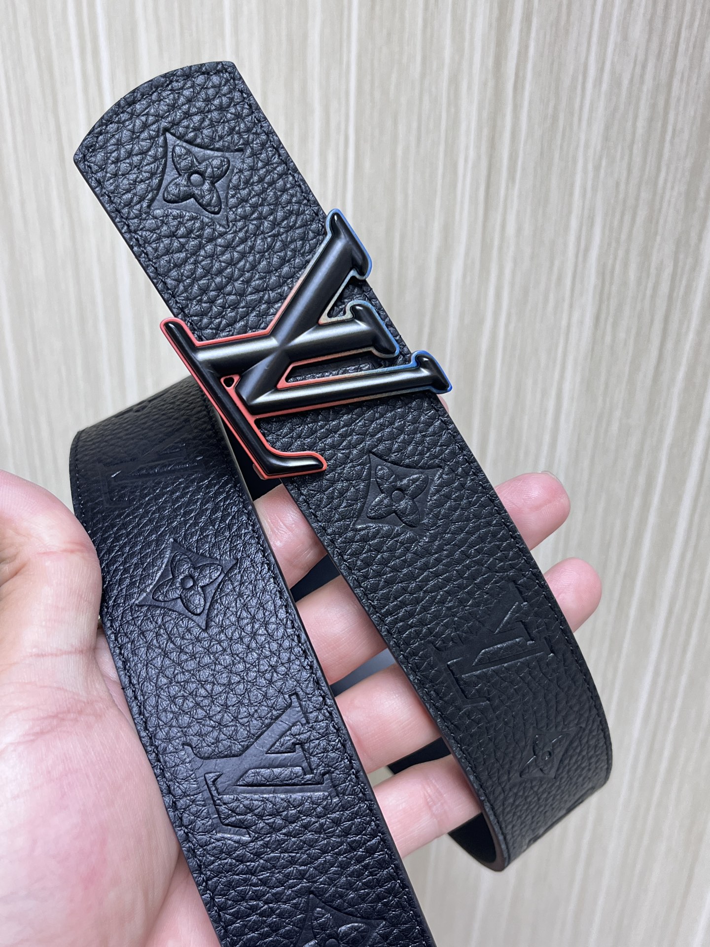 Louis Vuitton Male Leather Belt Black 40mm-l