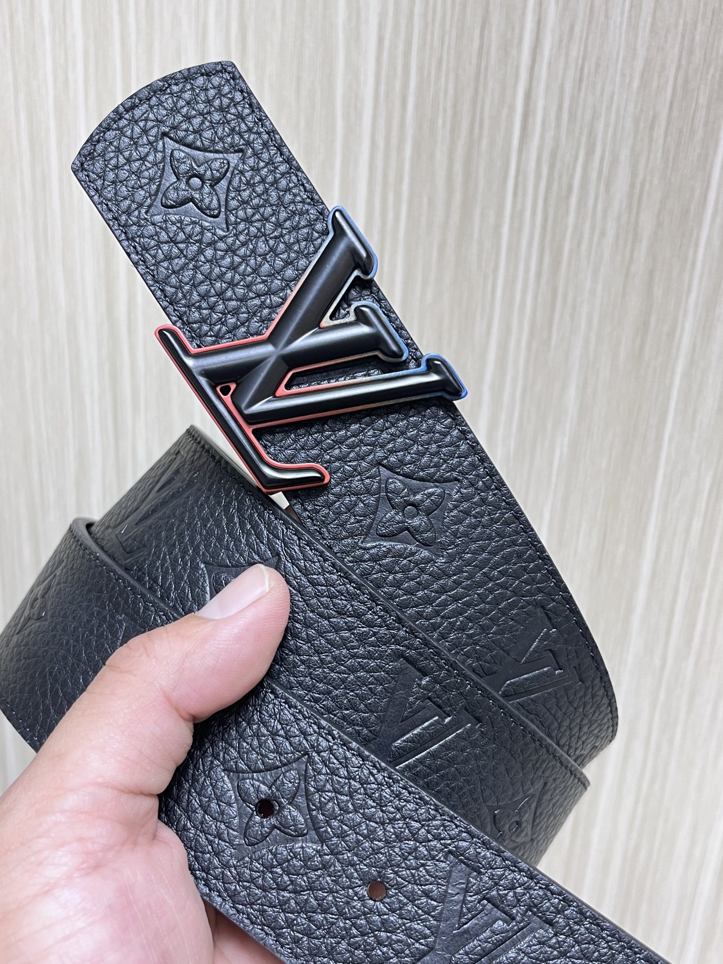 Louis Vuitton Male Leather Belt Black 40mm-l