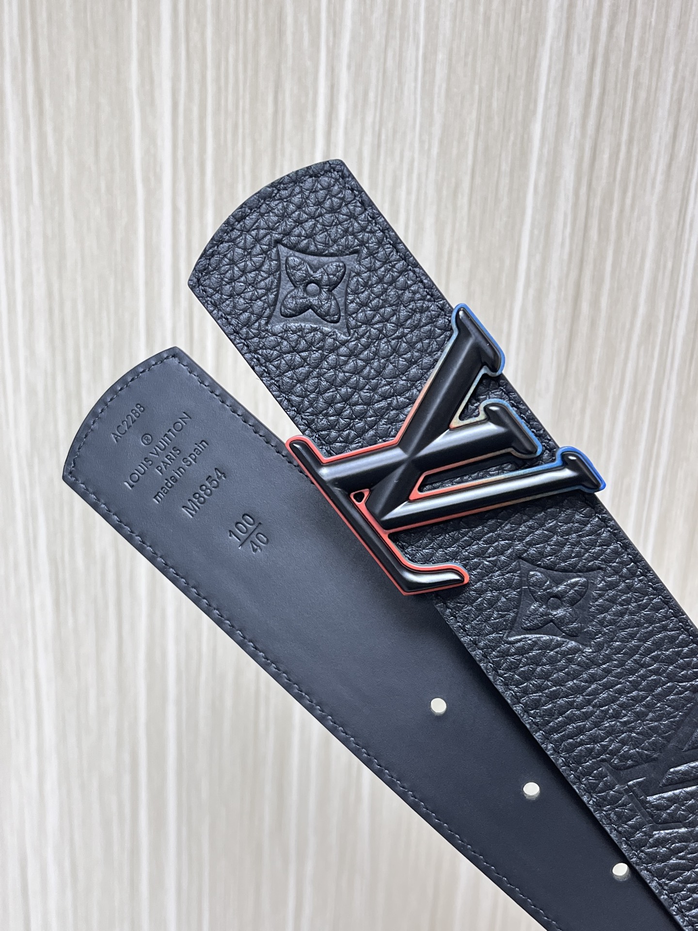 Louis Vuitton Male Leather Belt Black 40mm-l