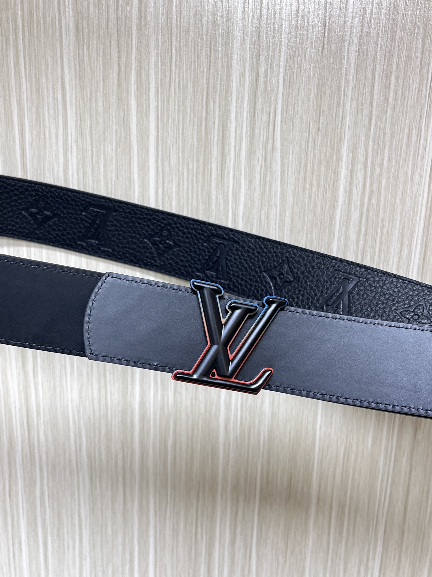 Louis Vuitton Male Leather Belt Black 40mm-l