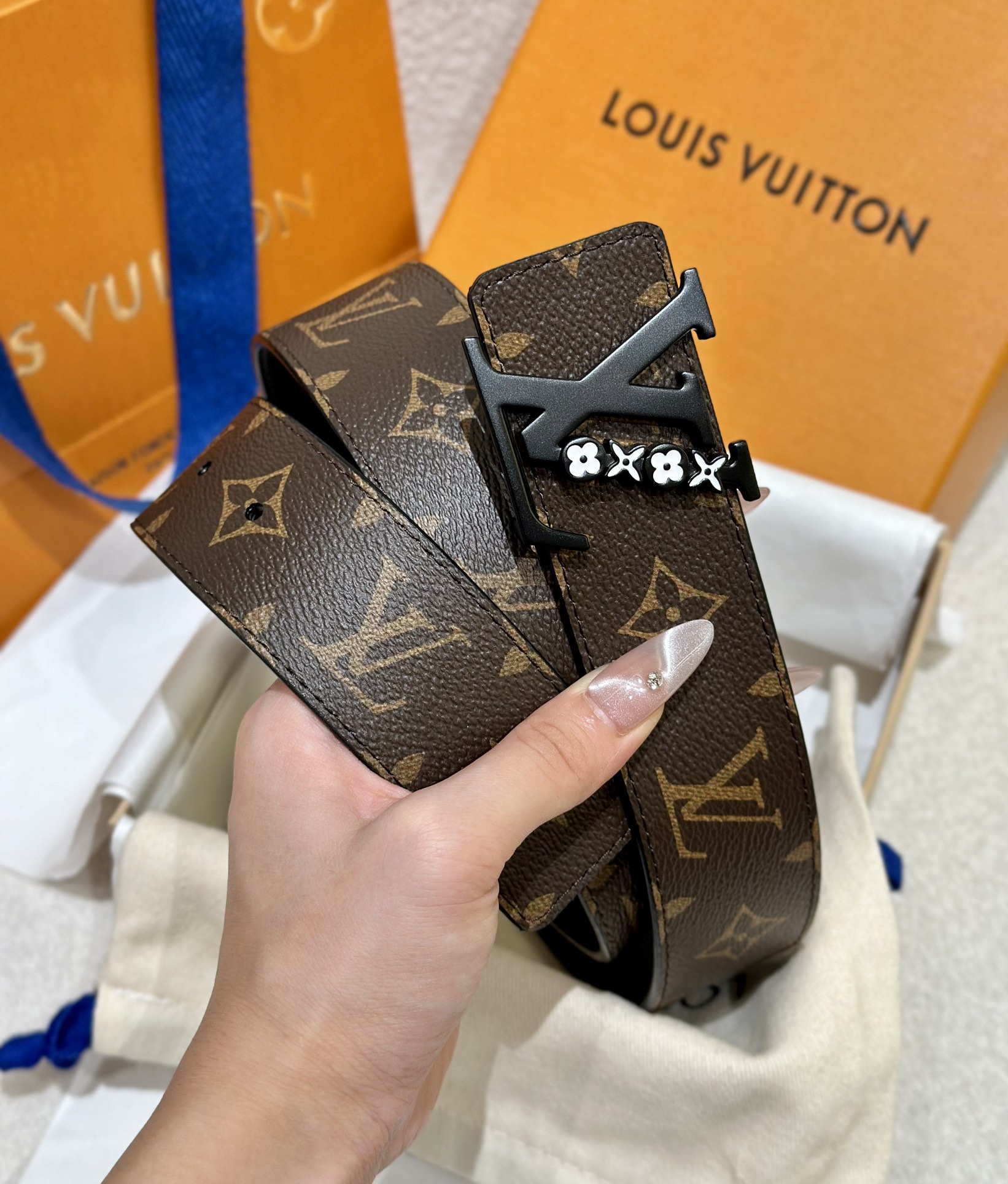 Louis Vuitton Male Leather Belt Canvas S-m-l