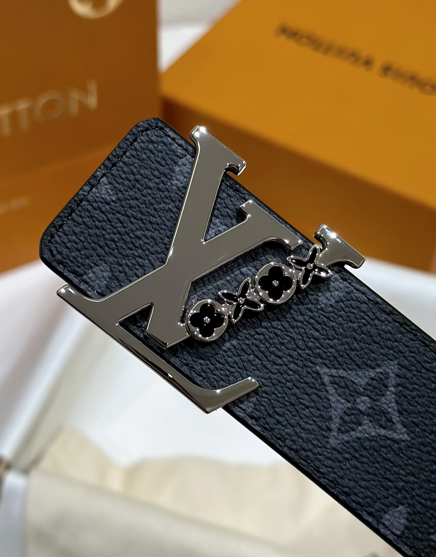 Louis Vuitton Male Leather Belt Canvas S-m-l