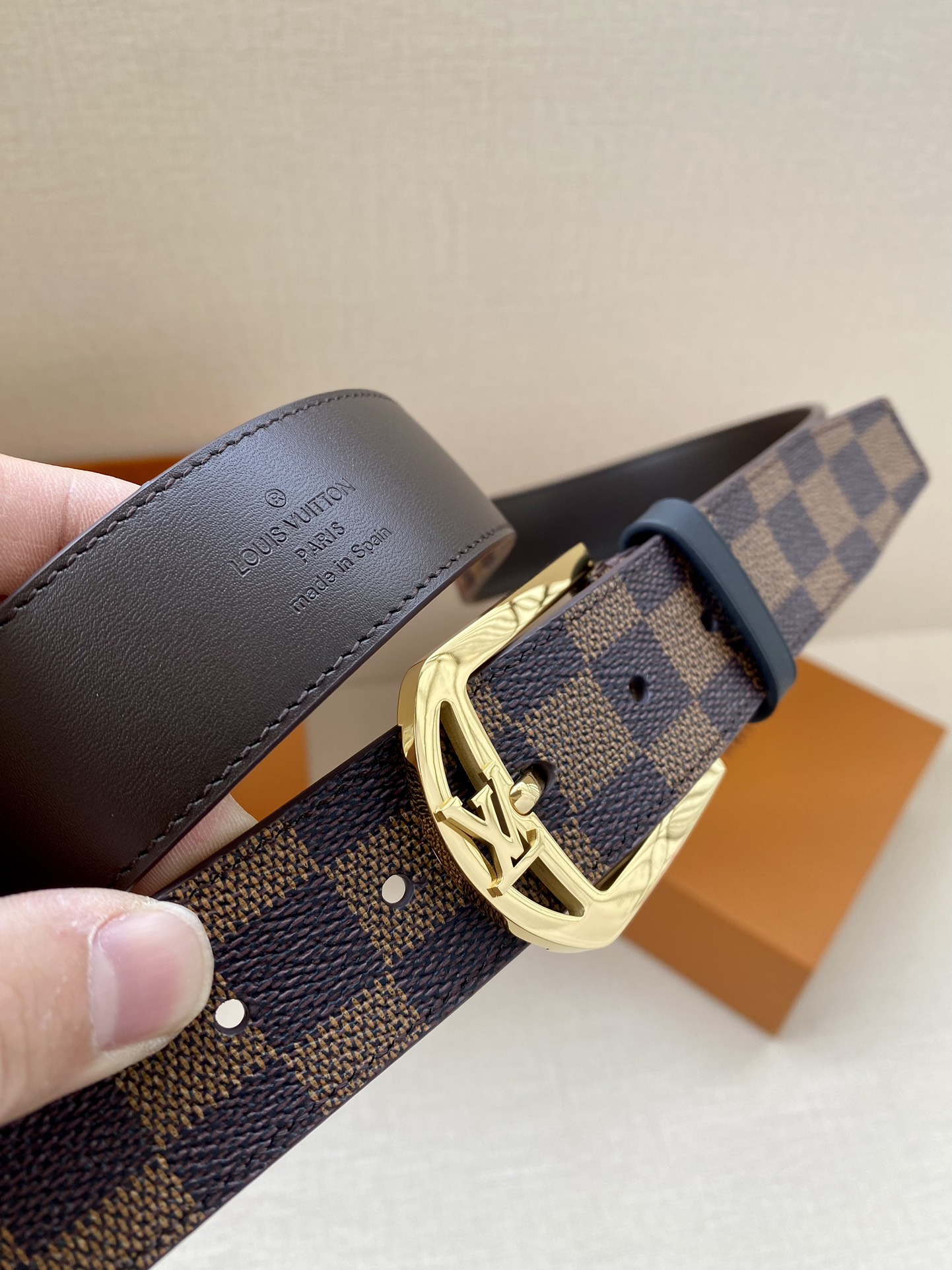 Louis Vuitton Male Canvas Belt Canvas M-l