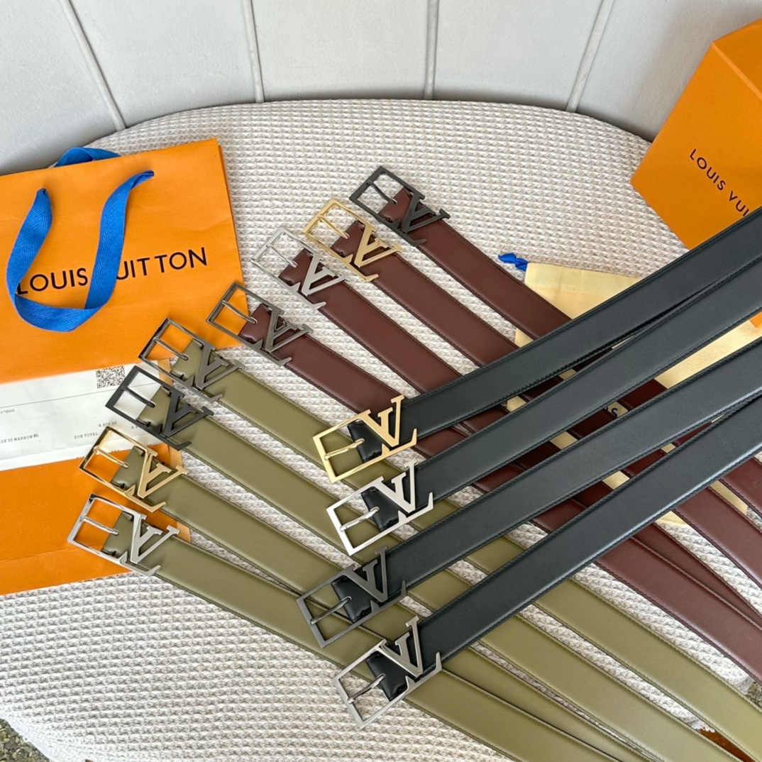 Louis Vuitton Male Basic Belt Cow Leather L