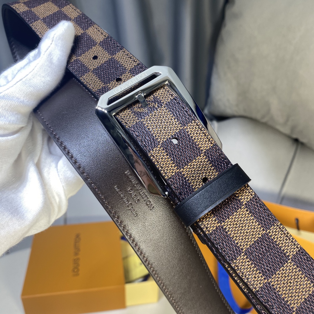 Louis Vuitton Male Leather Belt Cow Leather L