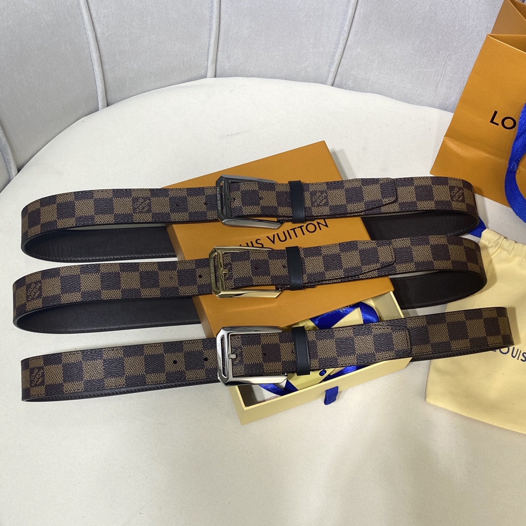 Louis Vuitton Male Leather Belt Cow Leather L