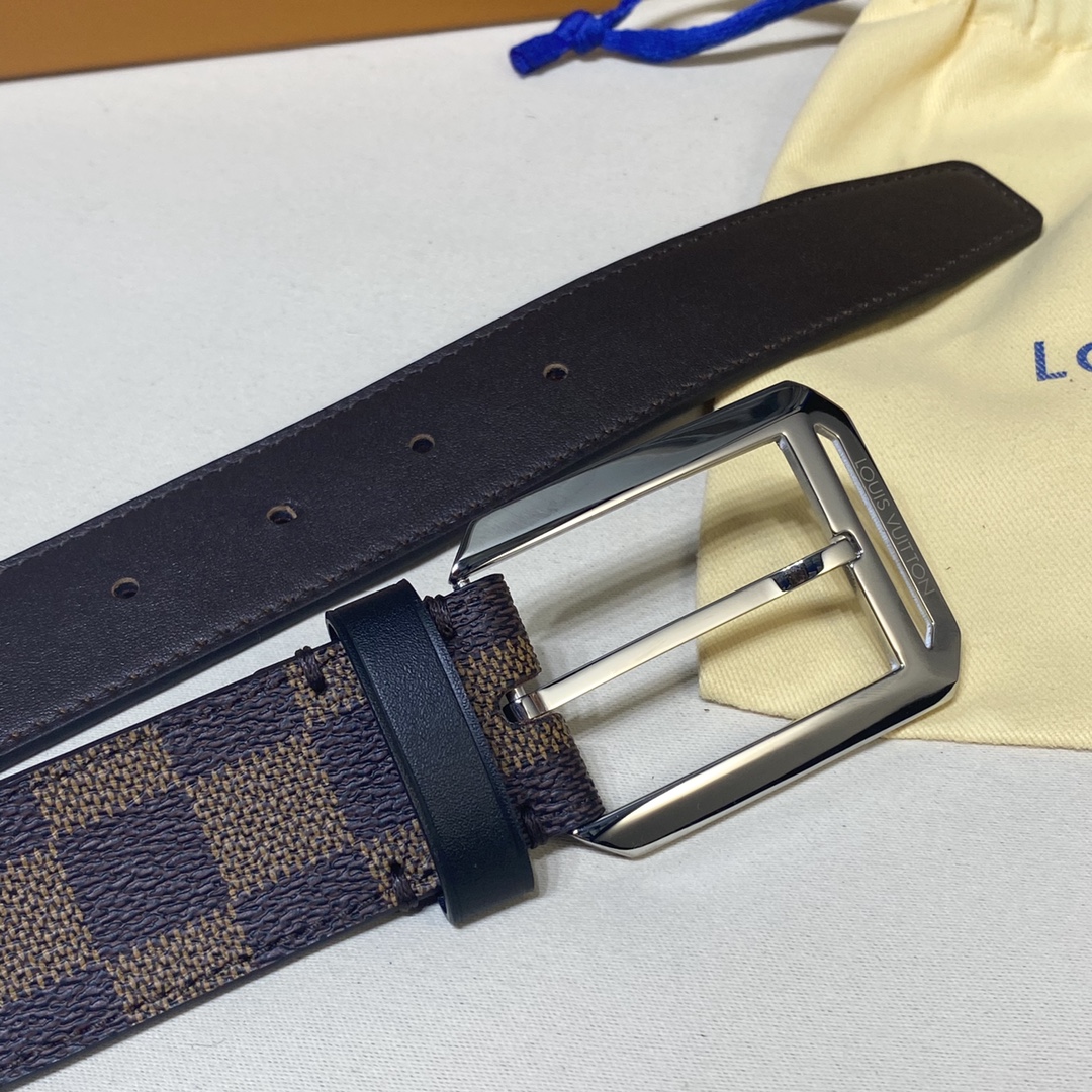 Louis Vuitton Male Leather Belt Cow Leather L